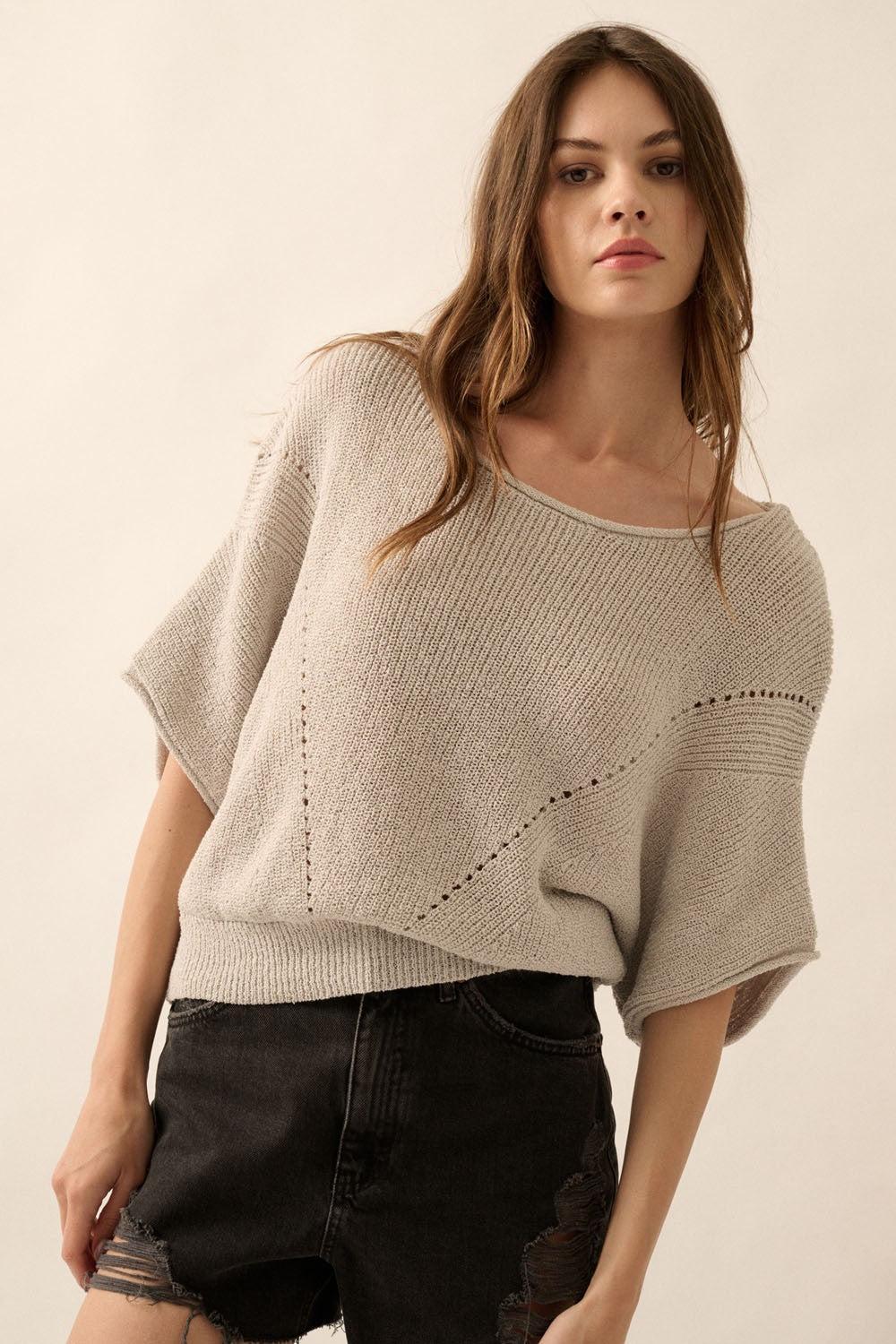 Relaxed Knit Dolman Sleeve Top Product Image