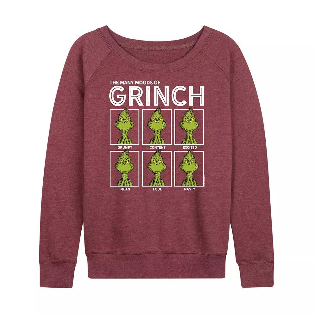 Women's Dr. Seuss The Grinch Many Moods French Terry Long Sleeve Tee, Girl's,  Product Image