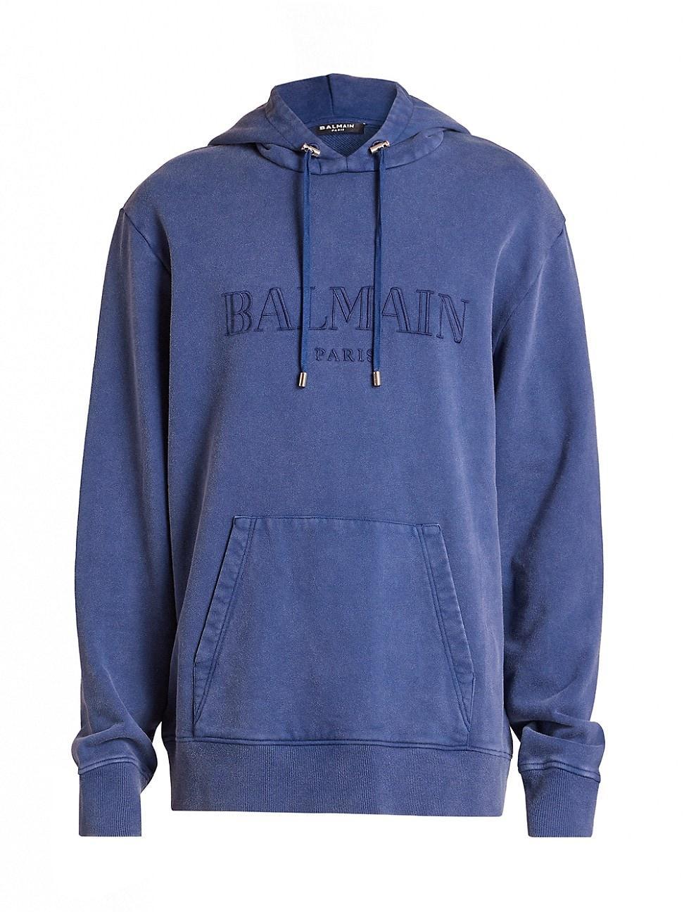 Mens Embroidered Logo Cotton Hoodie Product Image