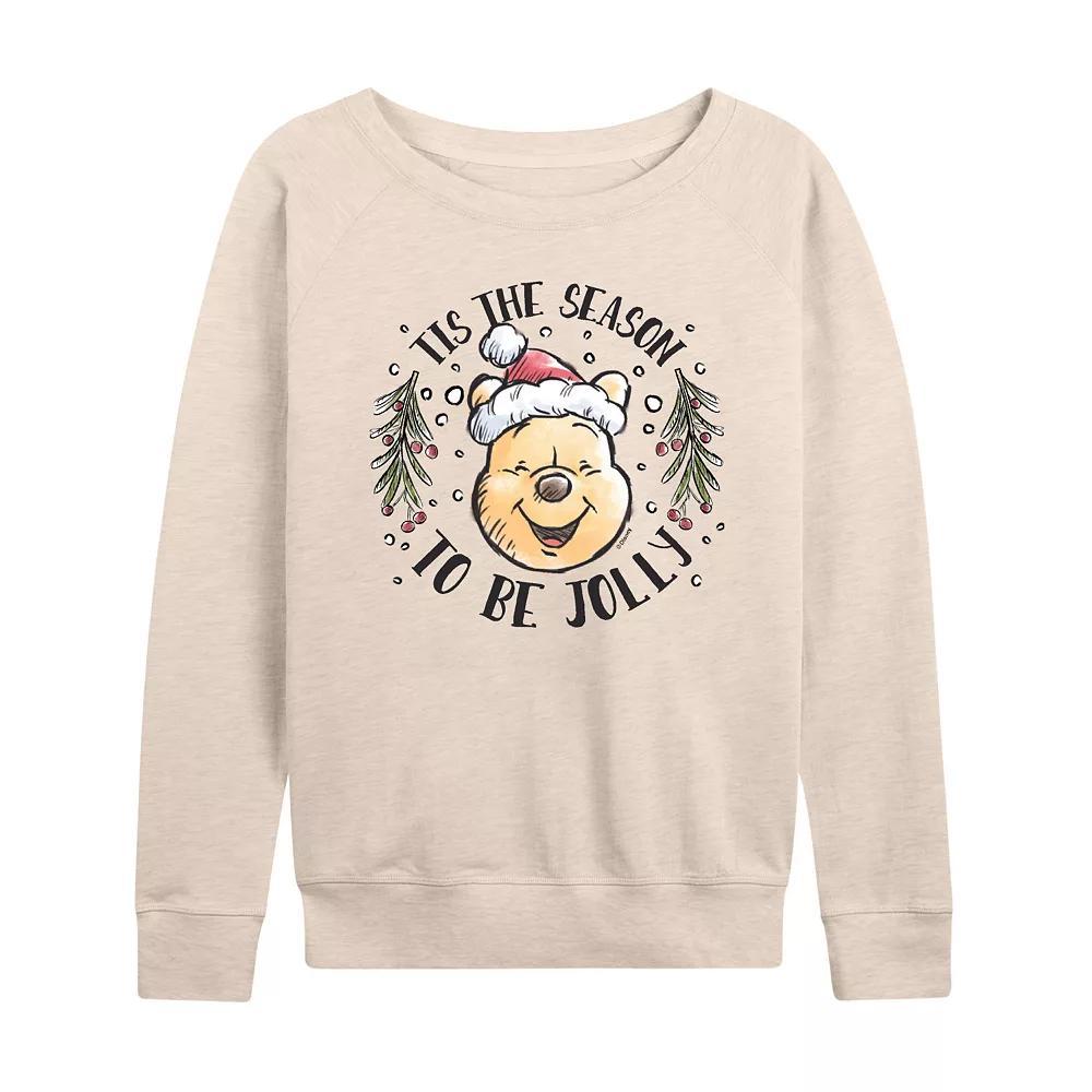 Disney's Winnie The Pooh Plus Size Tis The Season French Terry Long Sleeve Tee, Women's, Size: 1XL, Beige Product Image