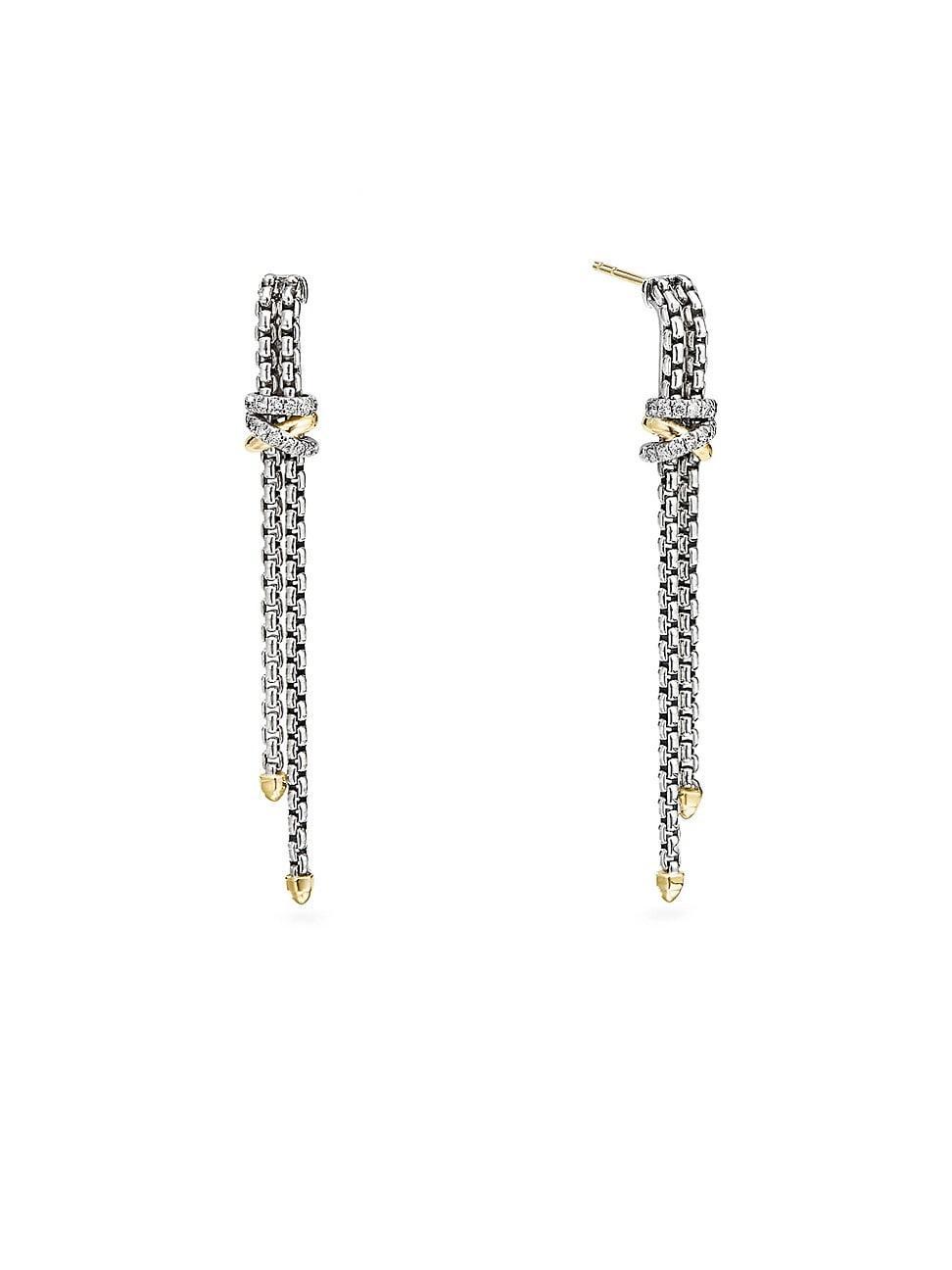 Womens Helena Chain Drop Earrings with 18K Yellow Gold & Diamonds Product Image