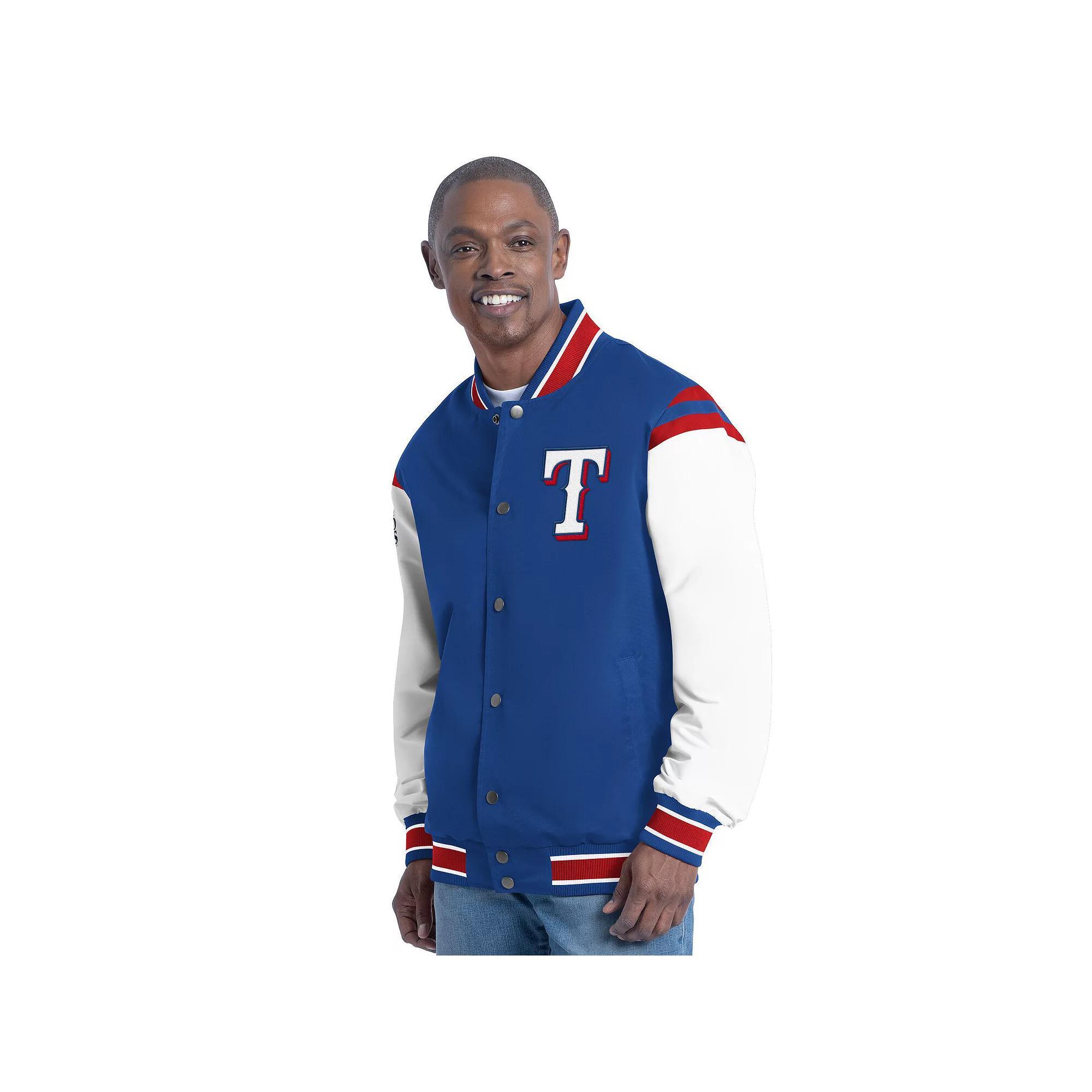 Men's G-III Sports by Carl Banks Royal Texas Rangers Recruit Commemorative Full-Snap Varsity Jacket,  Product Image