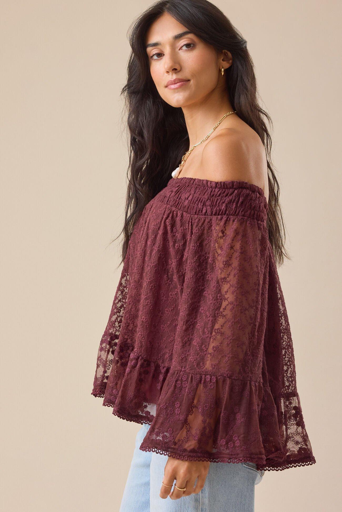 Gabriella Off-Shoulder Lace Top Product Image