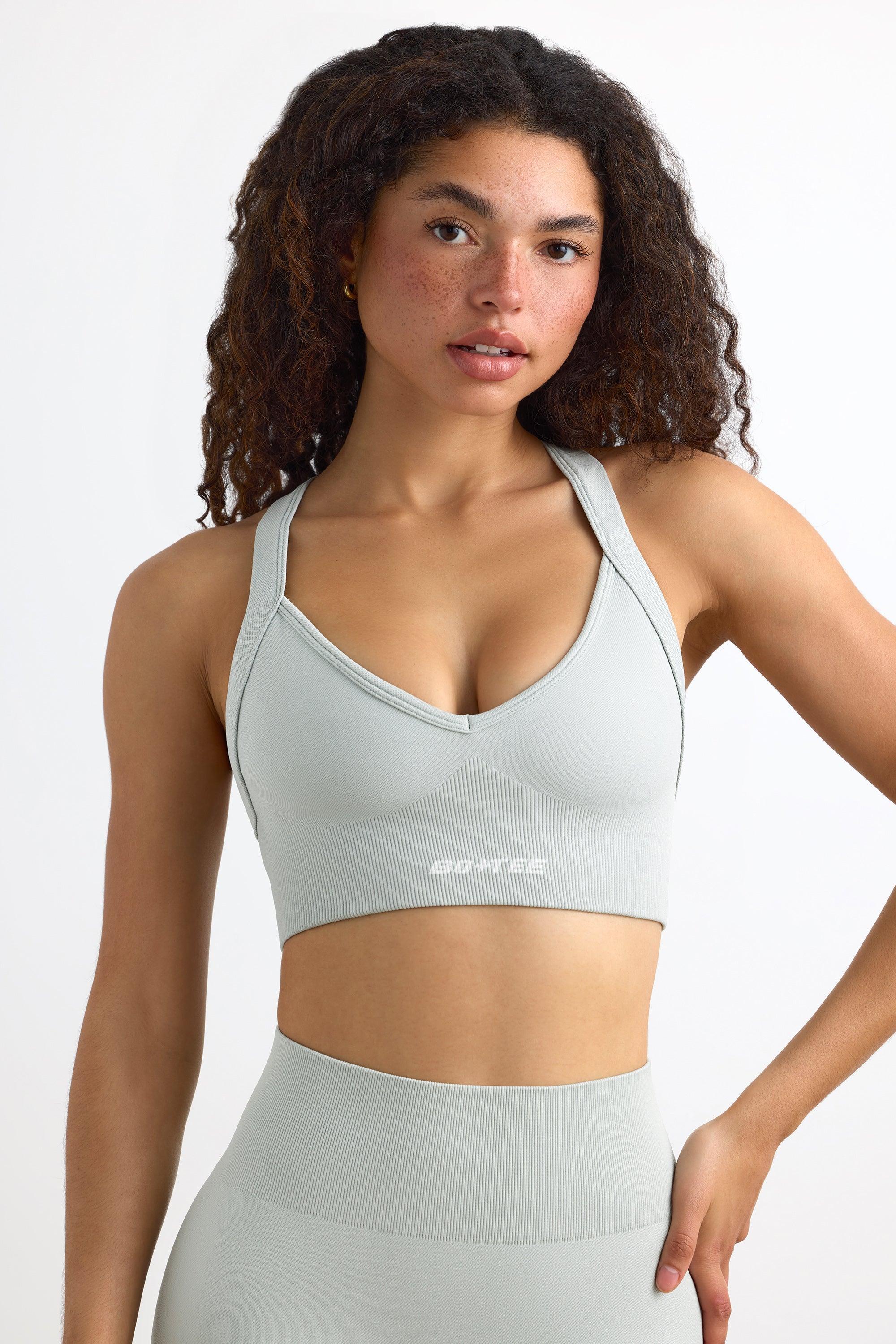 Super Sculpt Seamless Cross Back Sports Bra in Fog Product Image