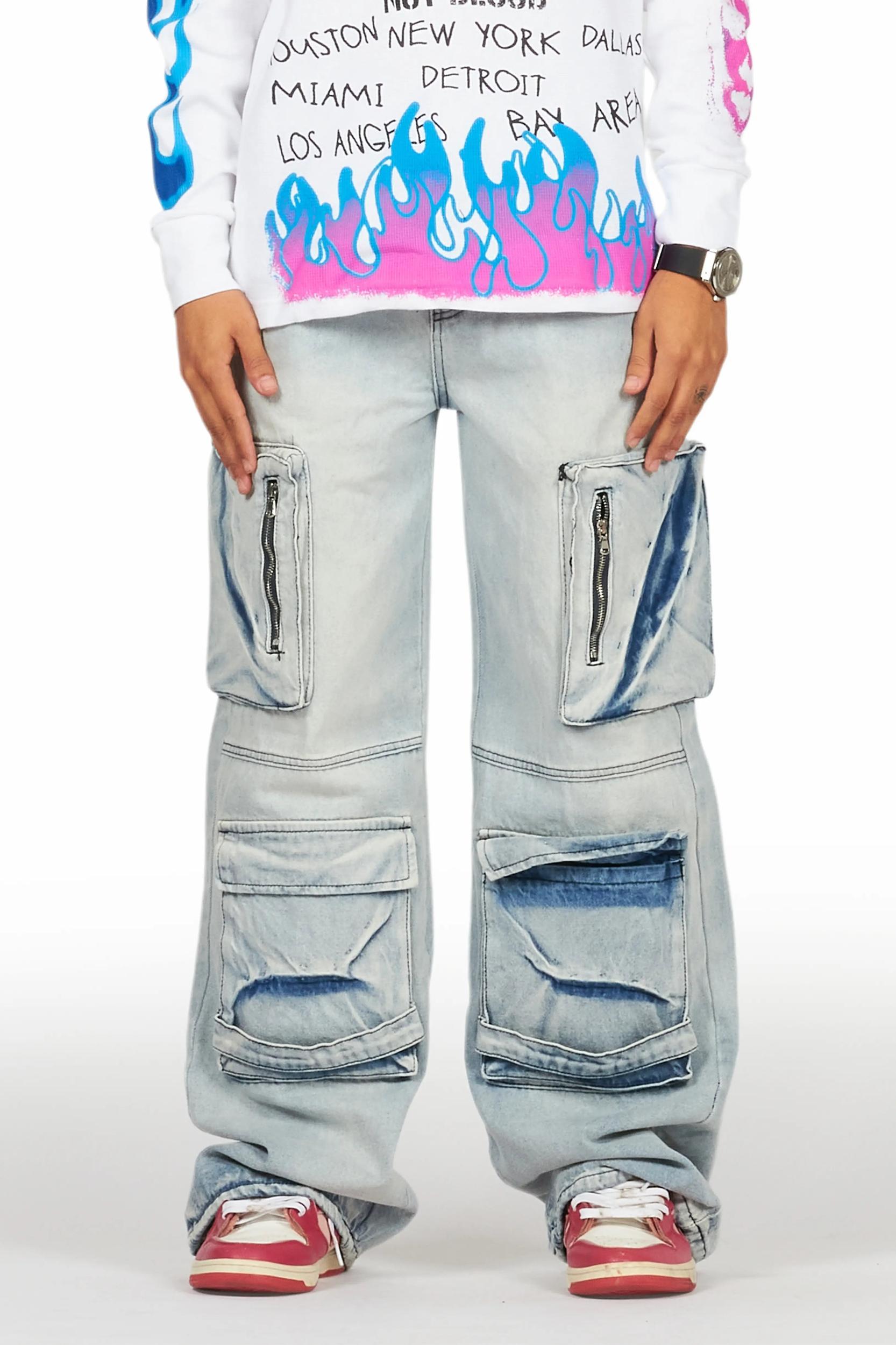 Esben Blue Baggy Fit Jean Male Product Image