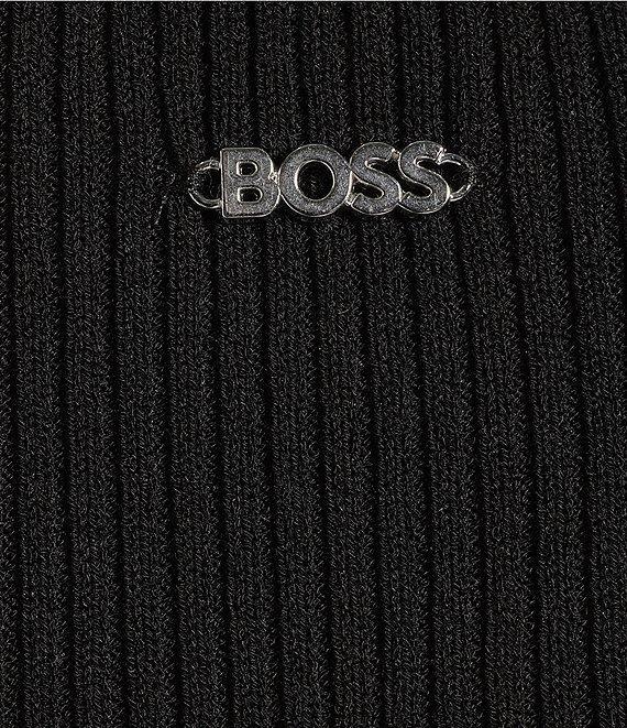 BOSS by Hugo Boss Fahara Solid Knit Crew Neck Button Front Cardigan Product Image