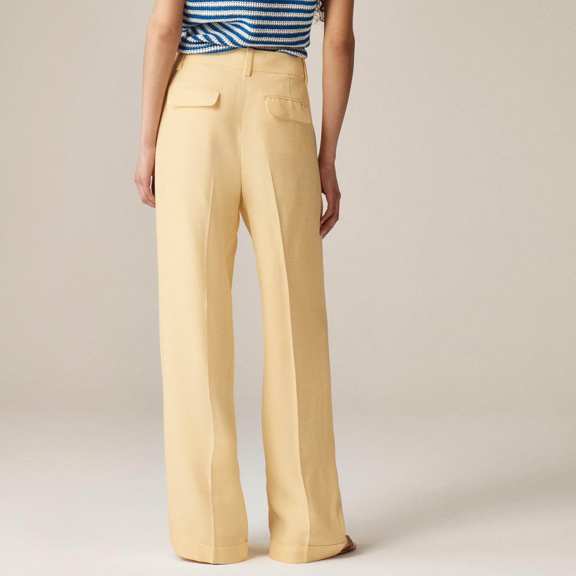 Cuffed wide-leg trouser in luster canvas Product Image
