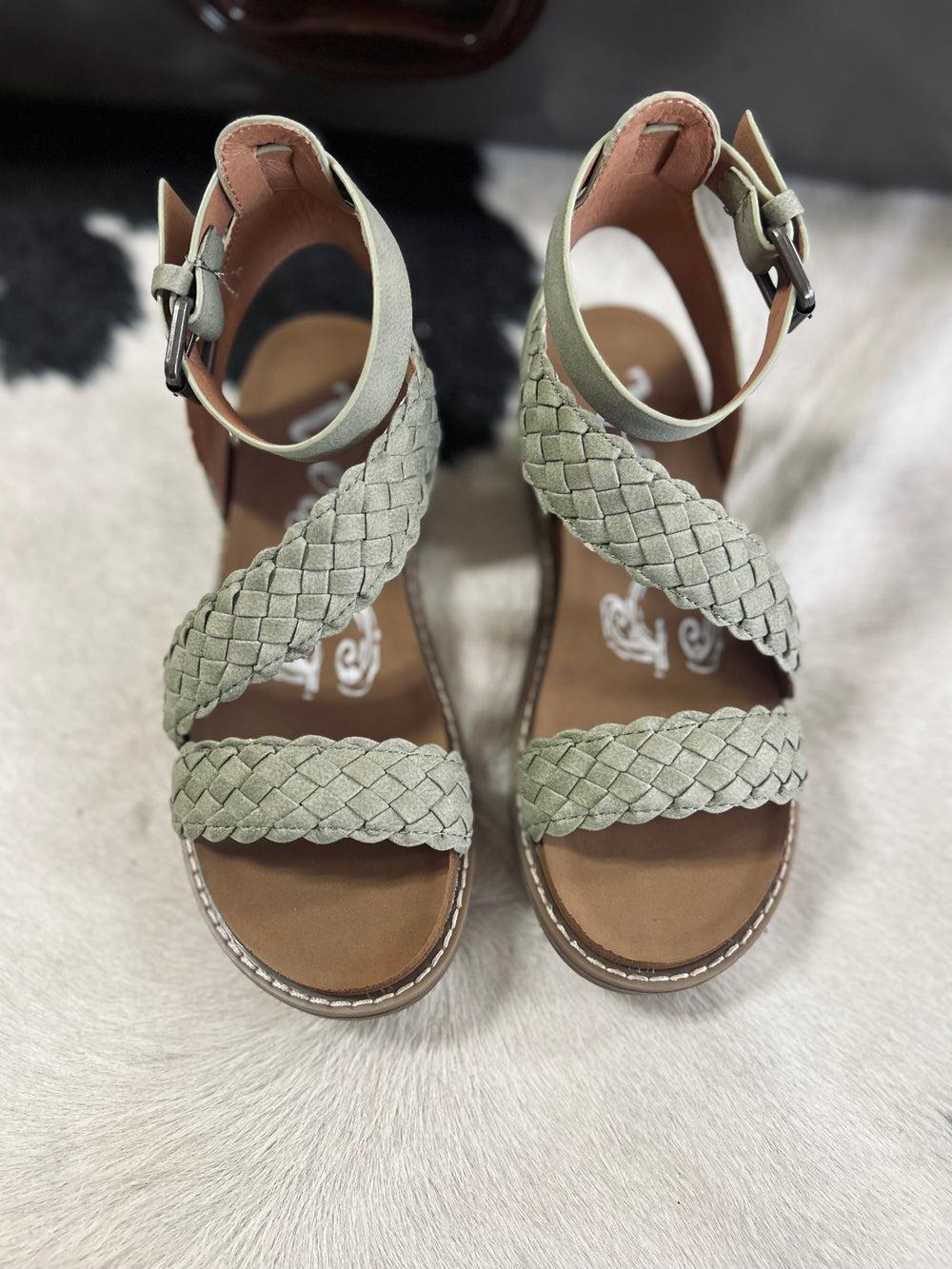 Sylvie Sage Braided Strap Sandals Product Image