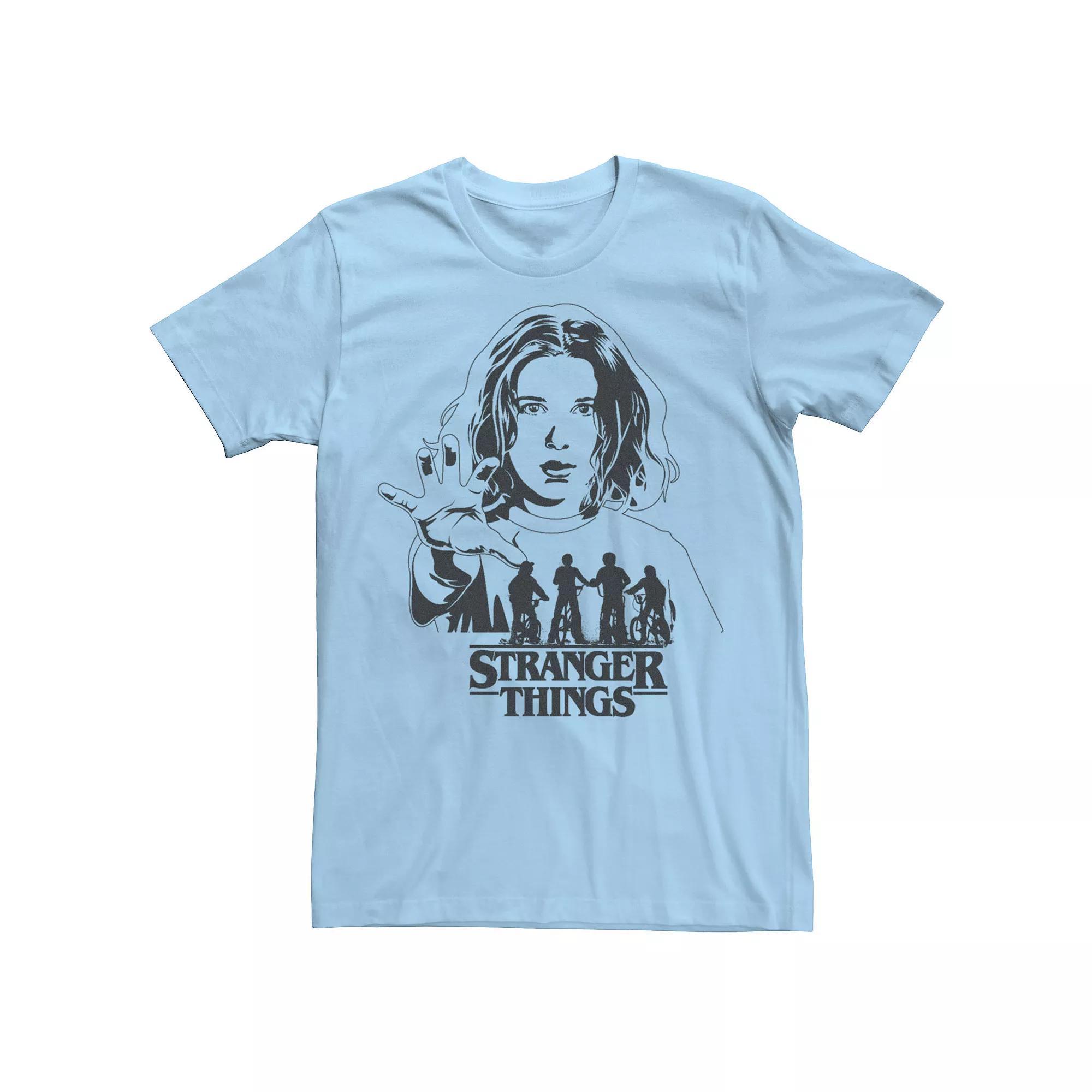 Men's Stranger Things Elven Bike Ride Poster Graphic Tee, Size: Medium, Light Blue Product Image