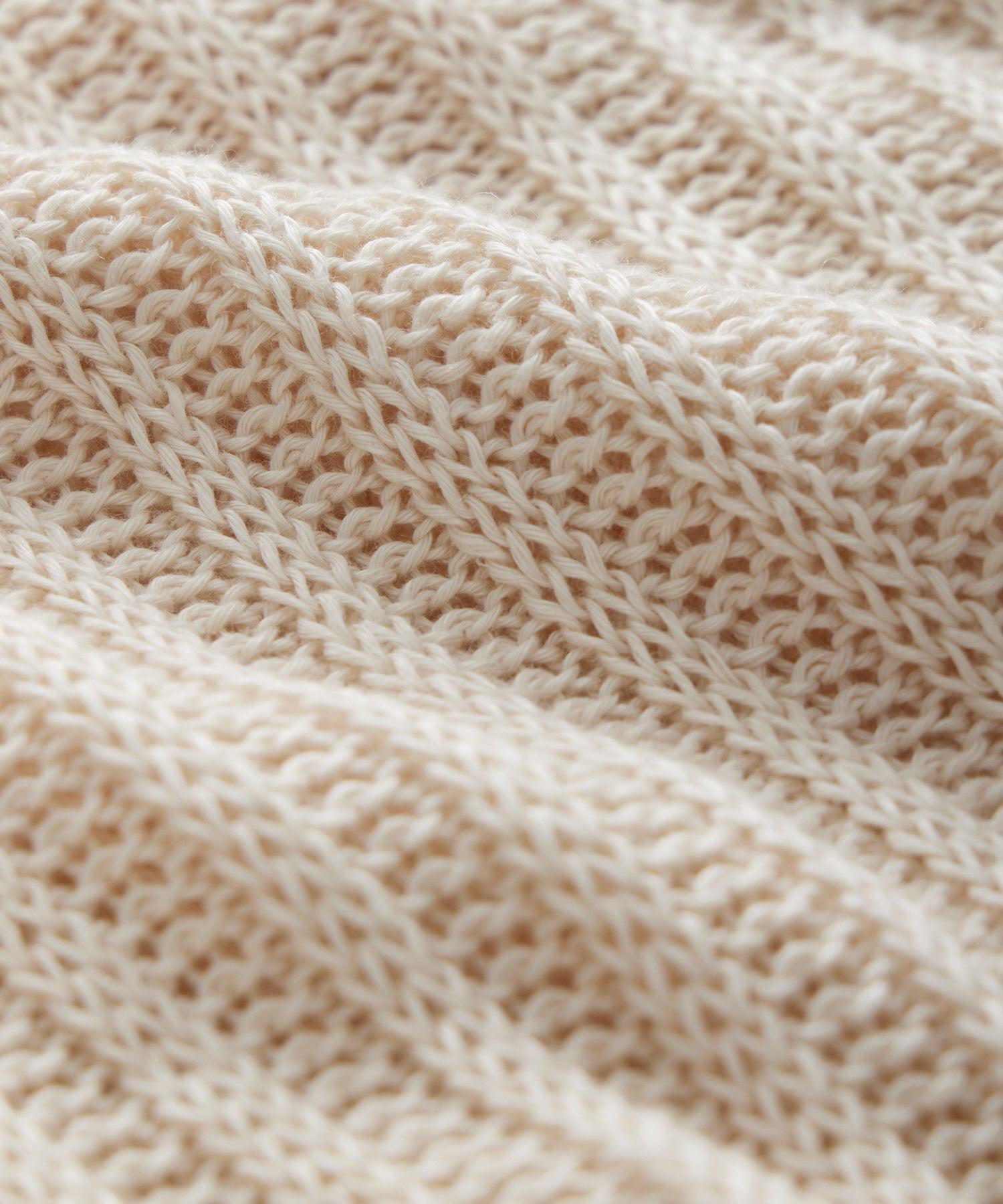 Textured Linen Crewneck in Bisque Product Image