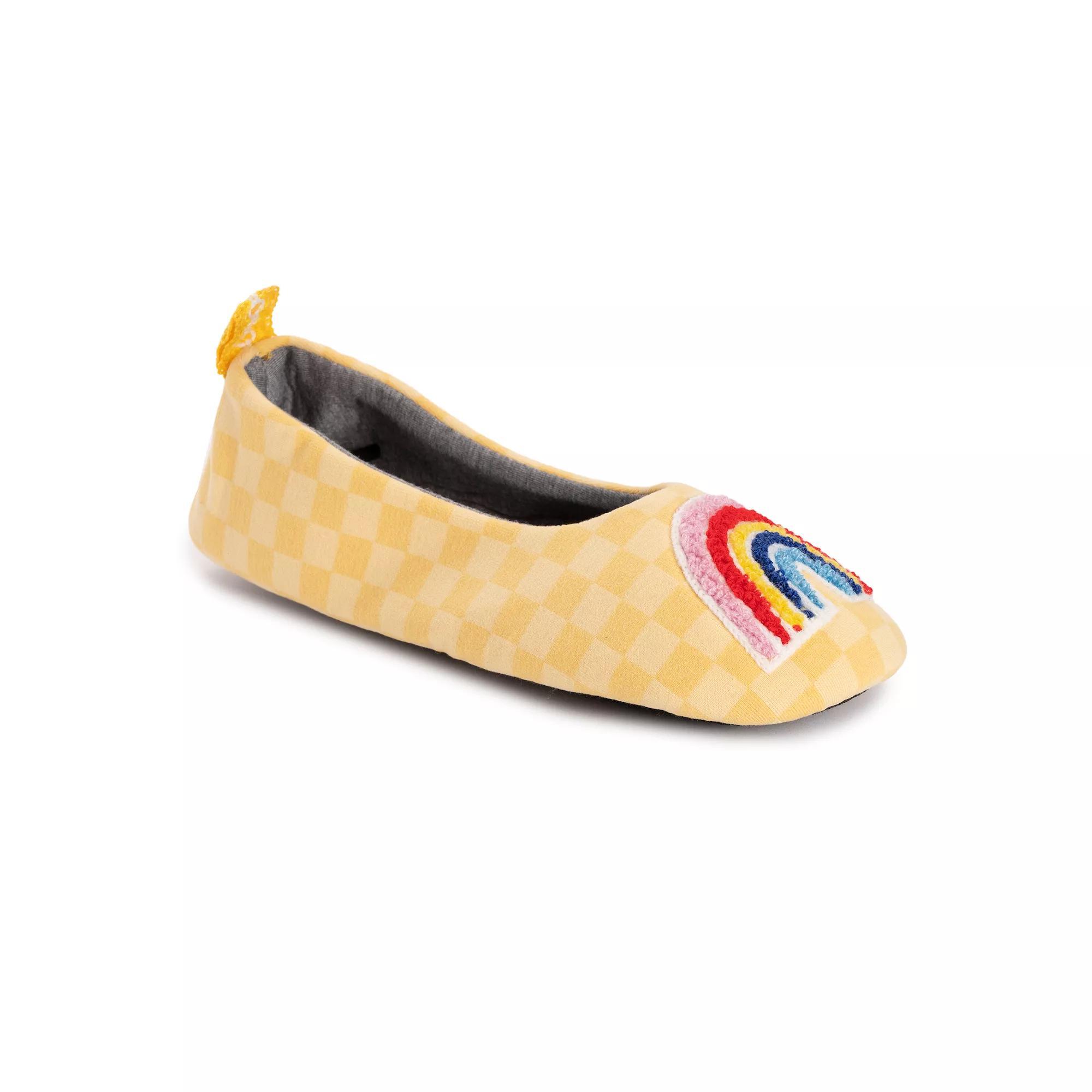 MUK LUKS Womens Ballerina Slippers Pink Smile Product Image