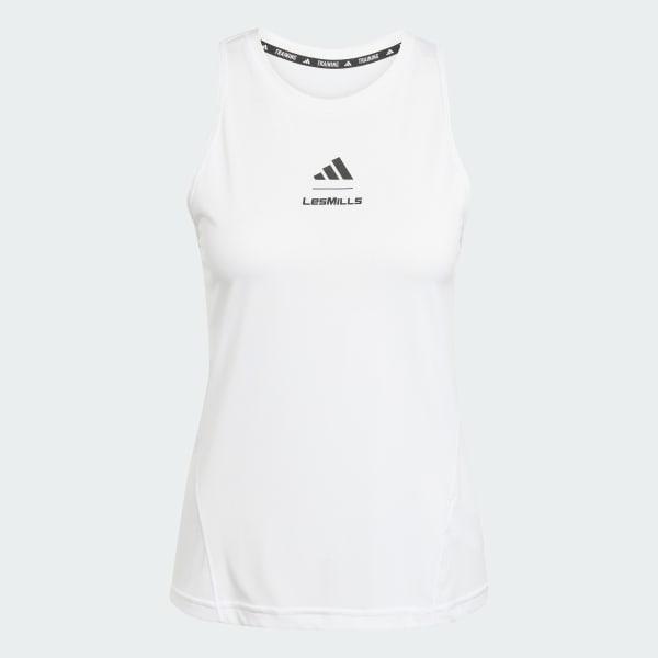 adidas Les Mills Graphic Tank Top White XL Womens Product Image