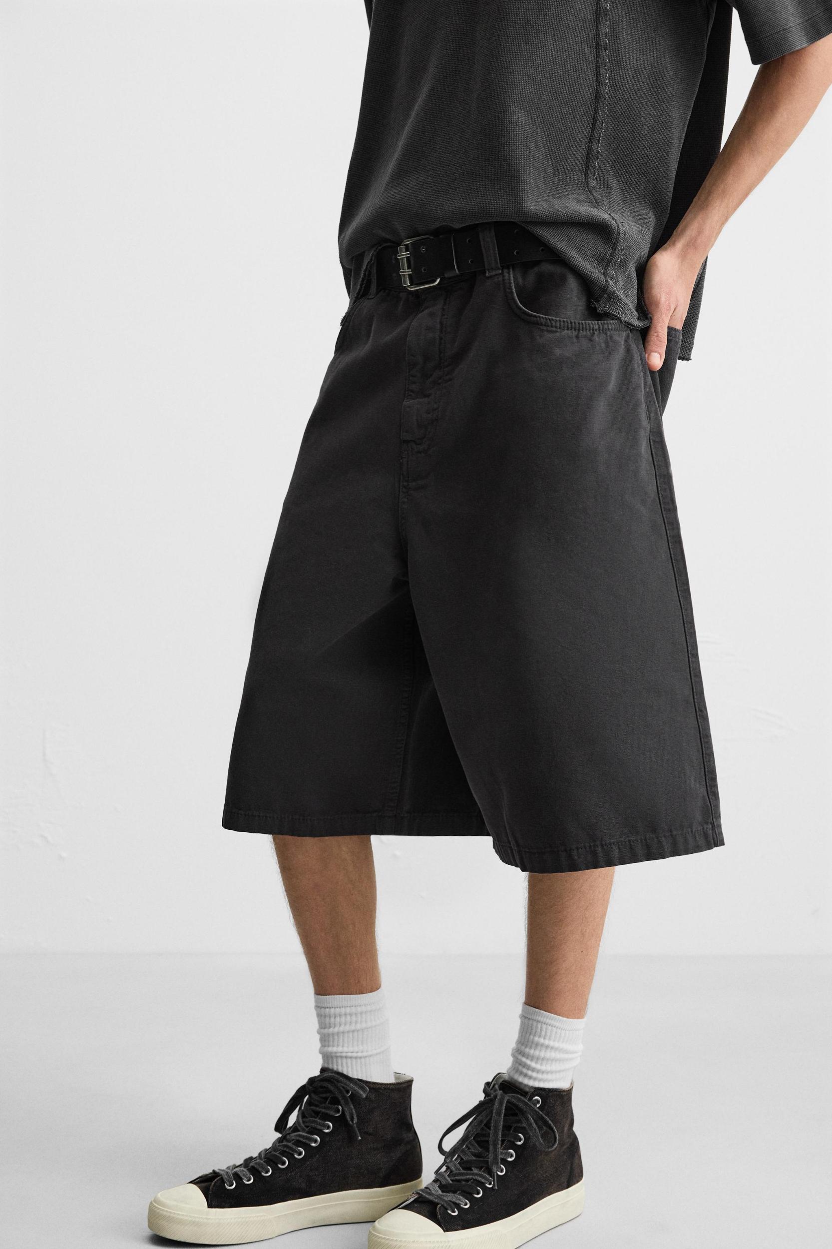 WASHED OVERSIZED FIT BERMUDA SHORTS Product Image