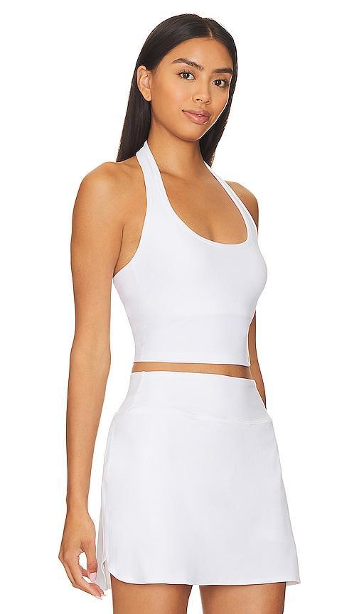 Beyond Yoga Spacedye Well Rounded Cropped Halter Tank Top in White Product Image