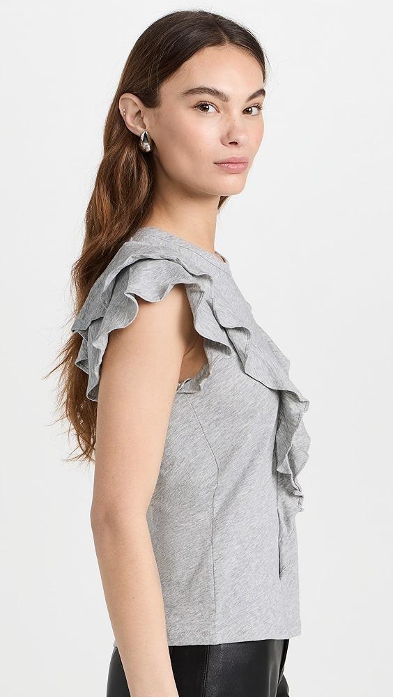 Veronica Beard Jean Bea Short Sleeve Ruffle Tee | Shopbop Product Image