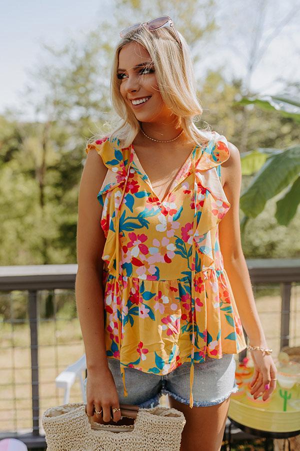 Get The Scoop Floral Ruffle Top Product Image