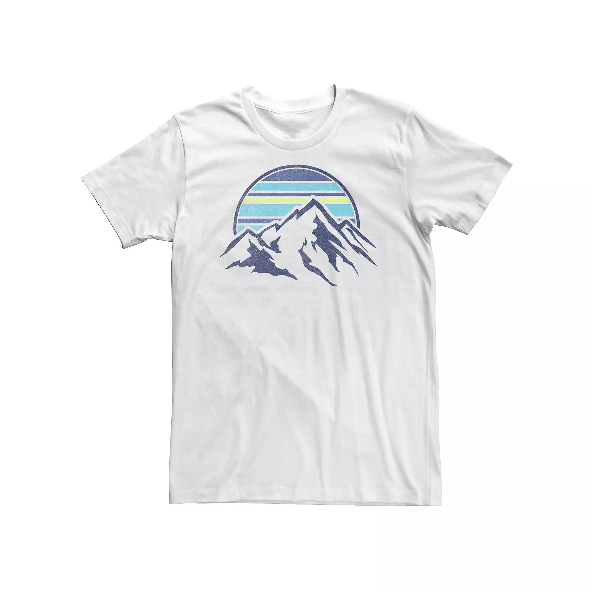 Big & Tall Trendy Blue Mountain Range Striped Sun Tee, Men's,  Product Image