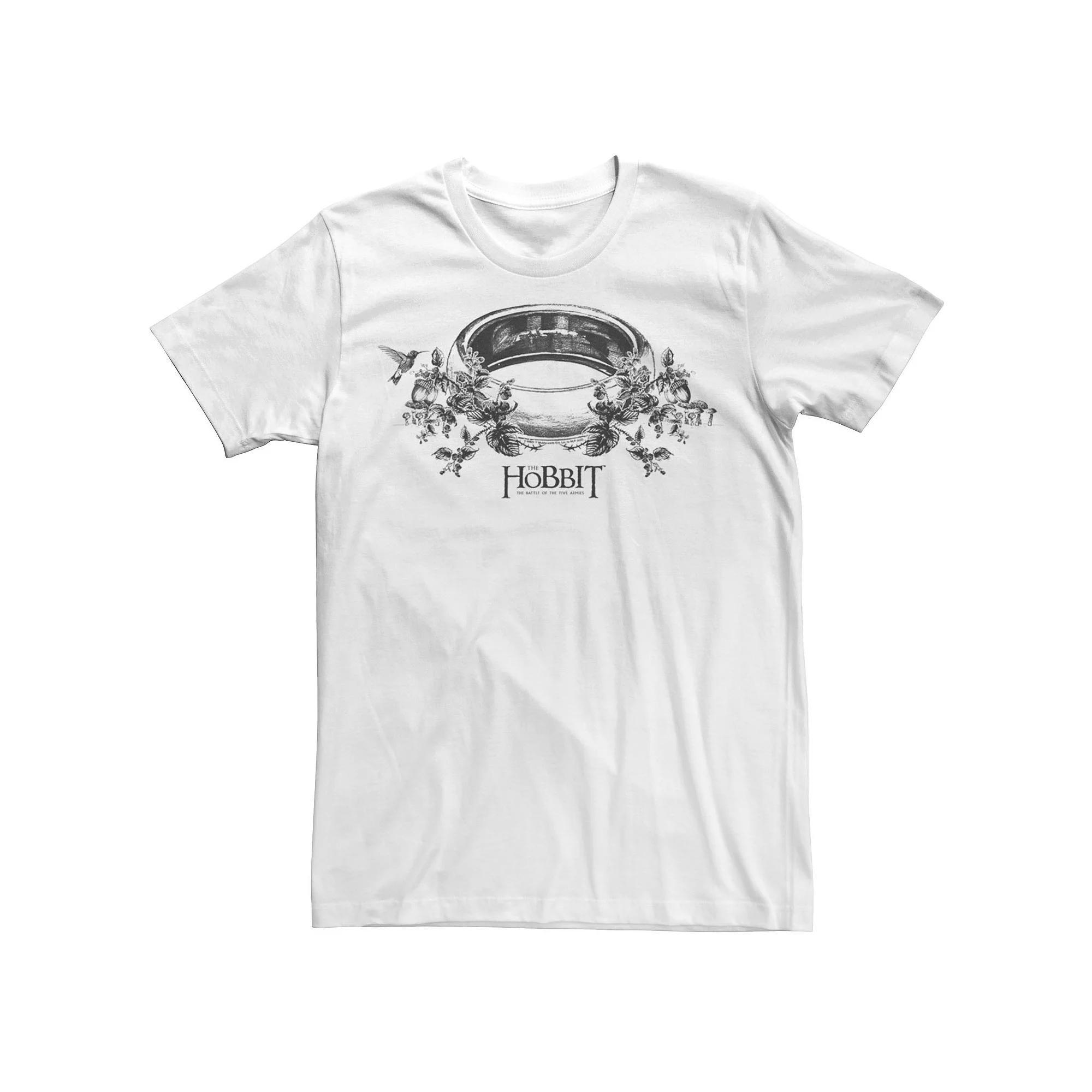 Men's The Hobbit Ring Illustration Tee, Size: Medium, White Product Image