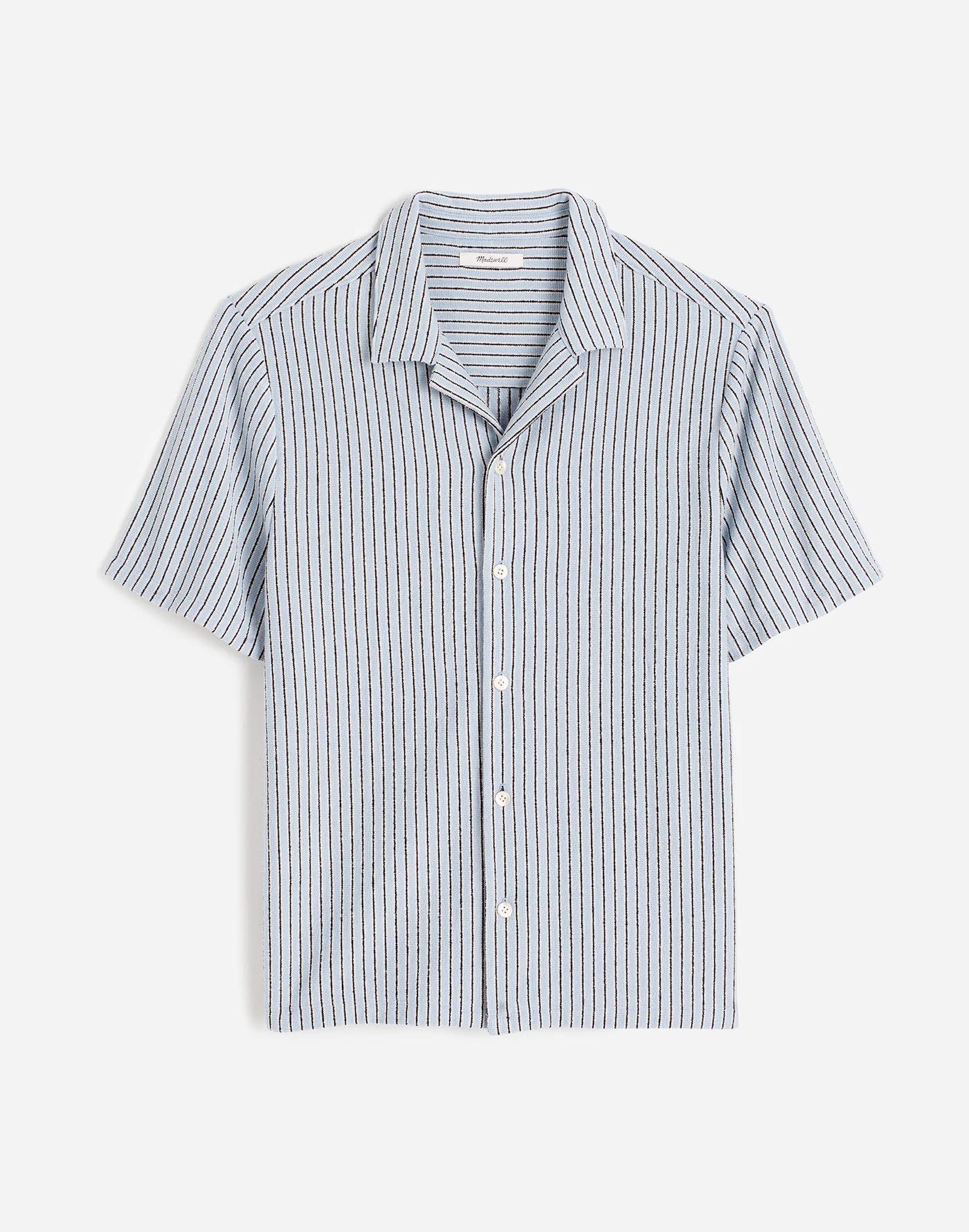 The Textured Knit Camp-Collar Shirt Product Image
