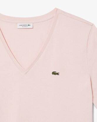 Relaxed Fit Soft Cotton V Neck T-shirt Product Image