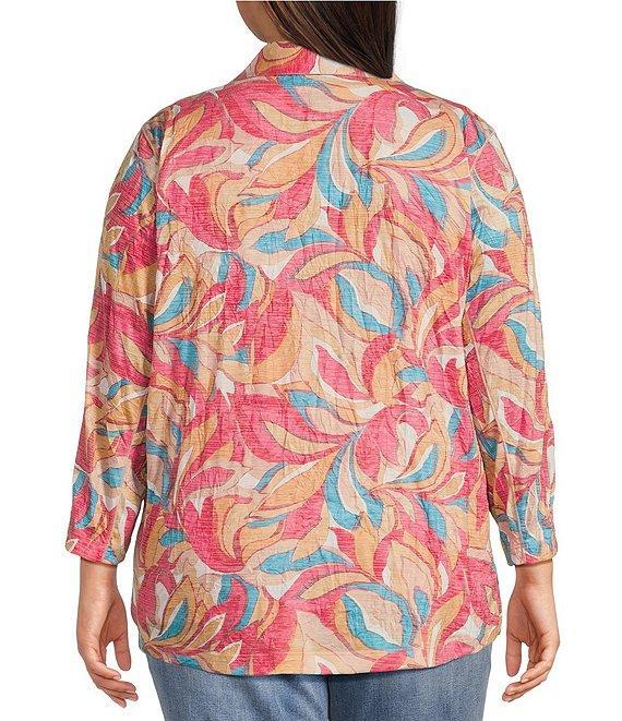 Ali Miles Plus Size Abstract Print Button Front Tank Set Product Image