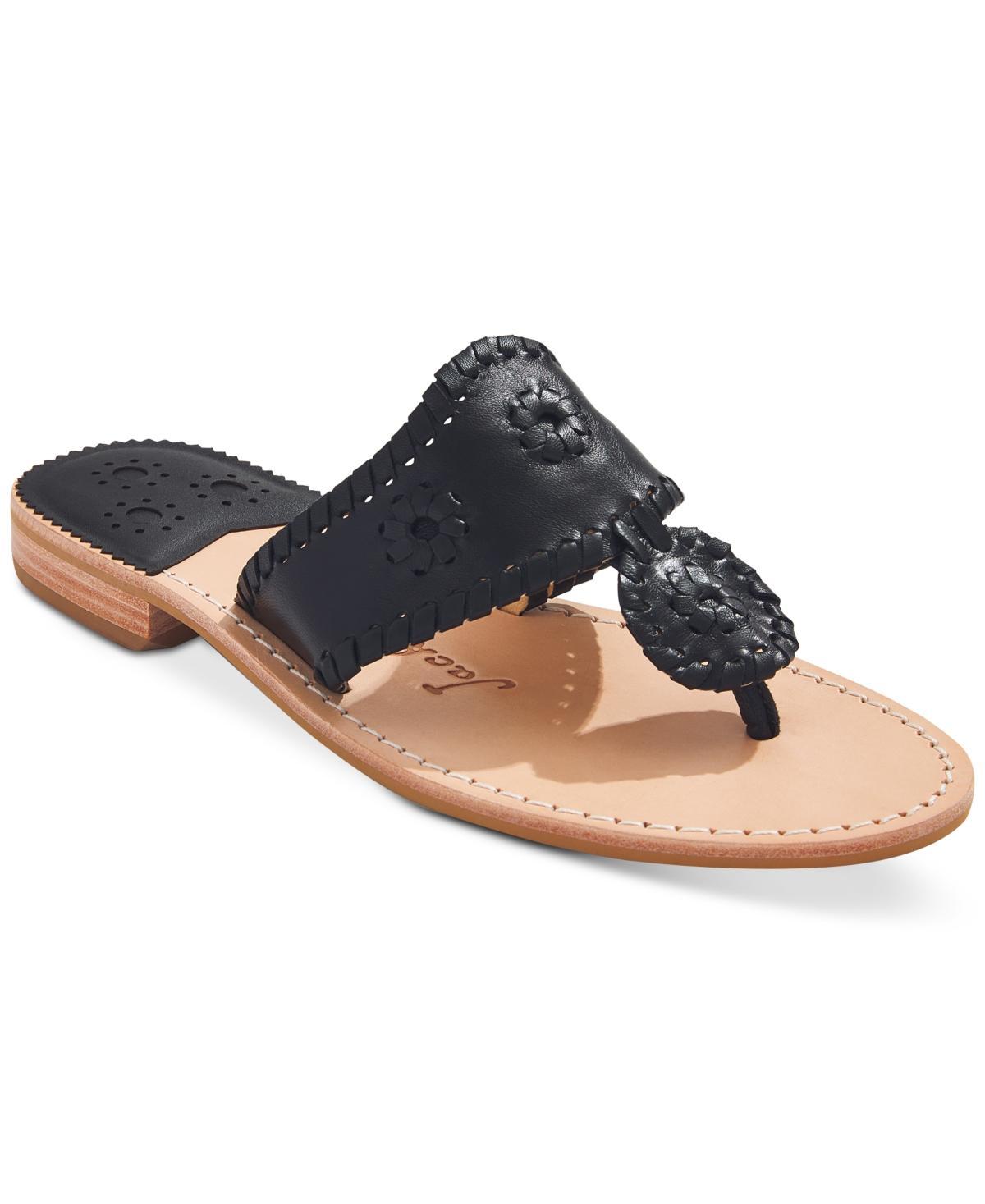 Jack Rogers Jacks Leather Flat Thong Sandals Product Image