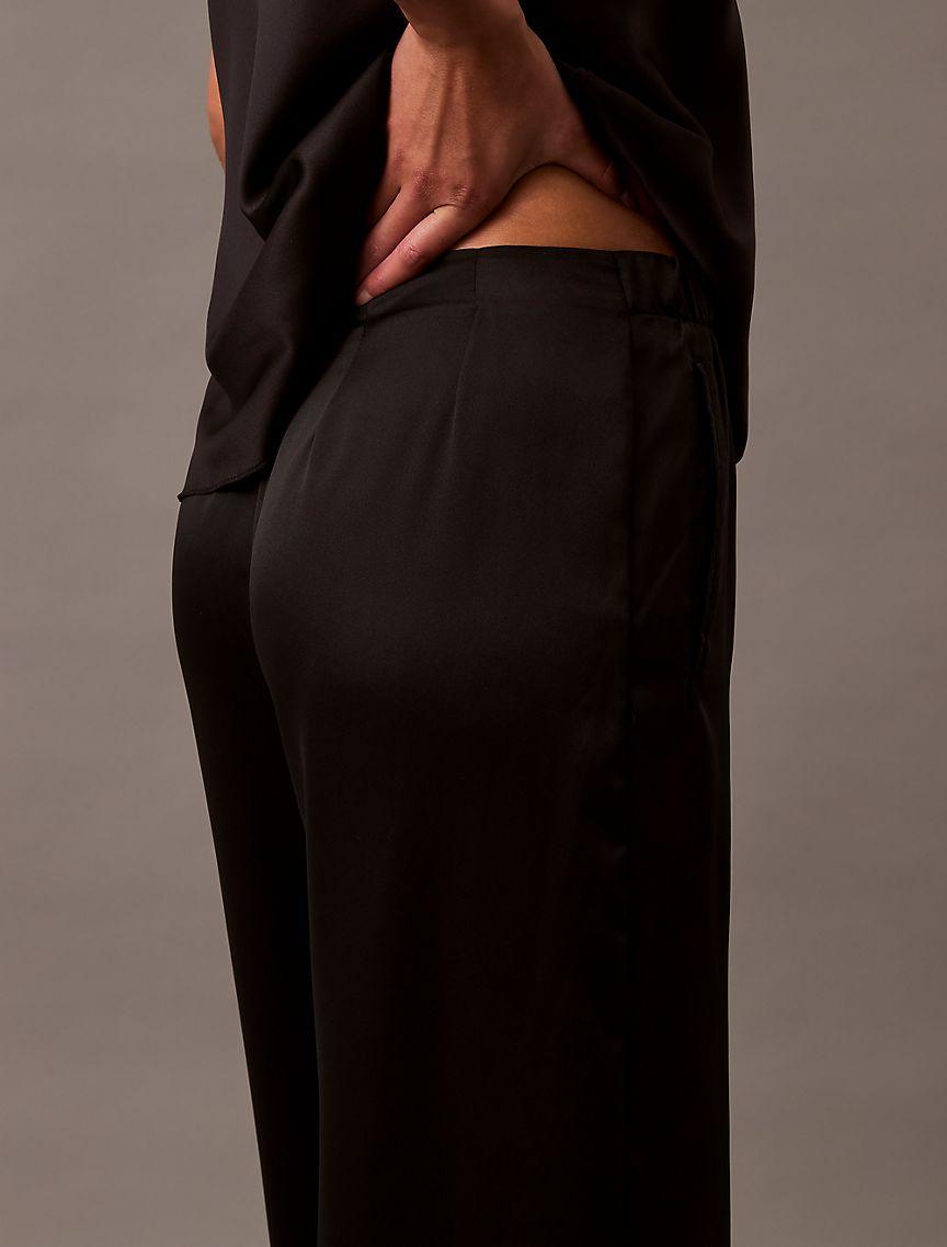 Satin Wide Leg Sleep Pants Product Image
