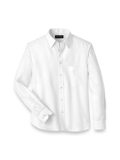 Linen Solid Casual Shirt - White Product Image