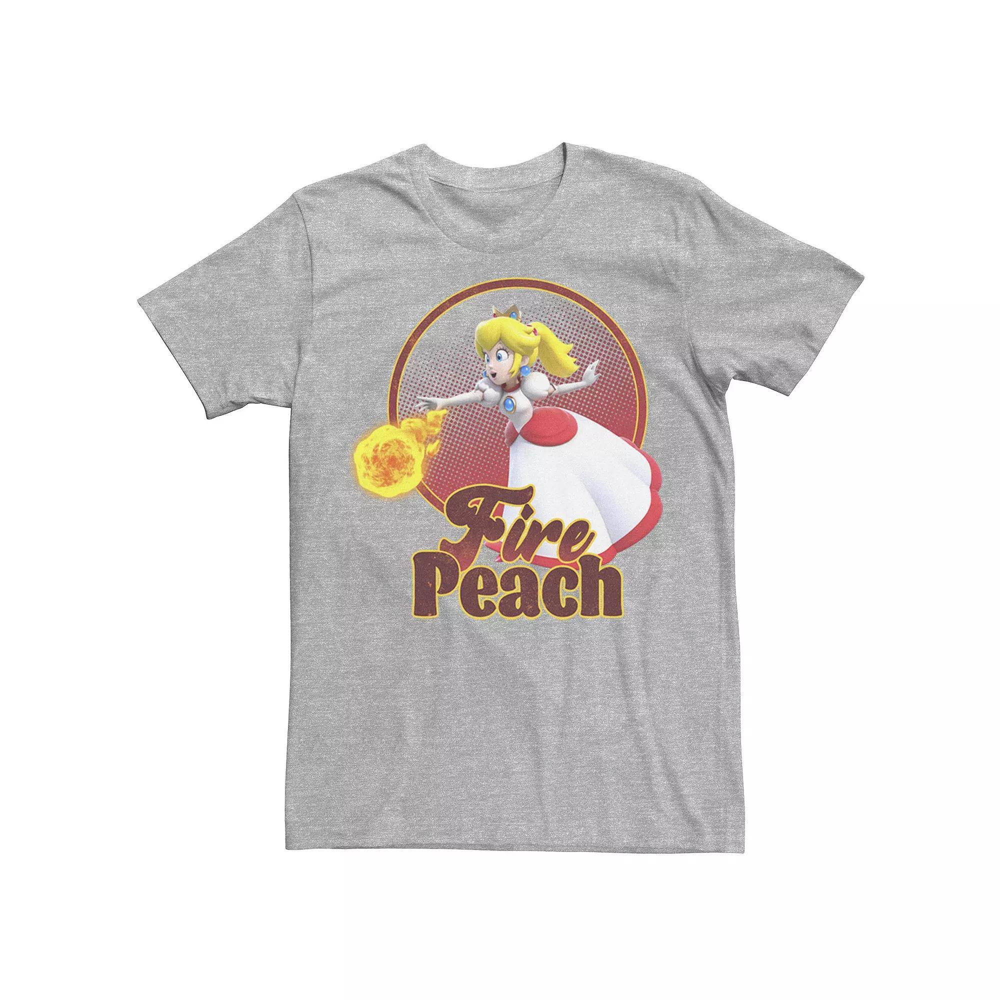 Men's Super Mario 3D World Princess Peach Fireball Circle Tee,  Product Image