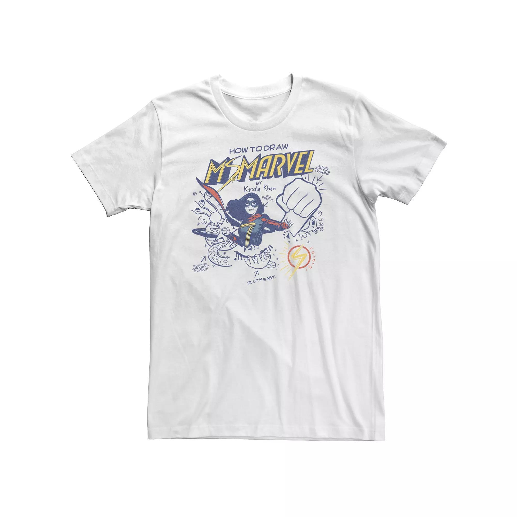 Big & Tall Marvel Ms. Marvel How To Draw Ms. Marvel Tee, Men's,  Product Image