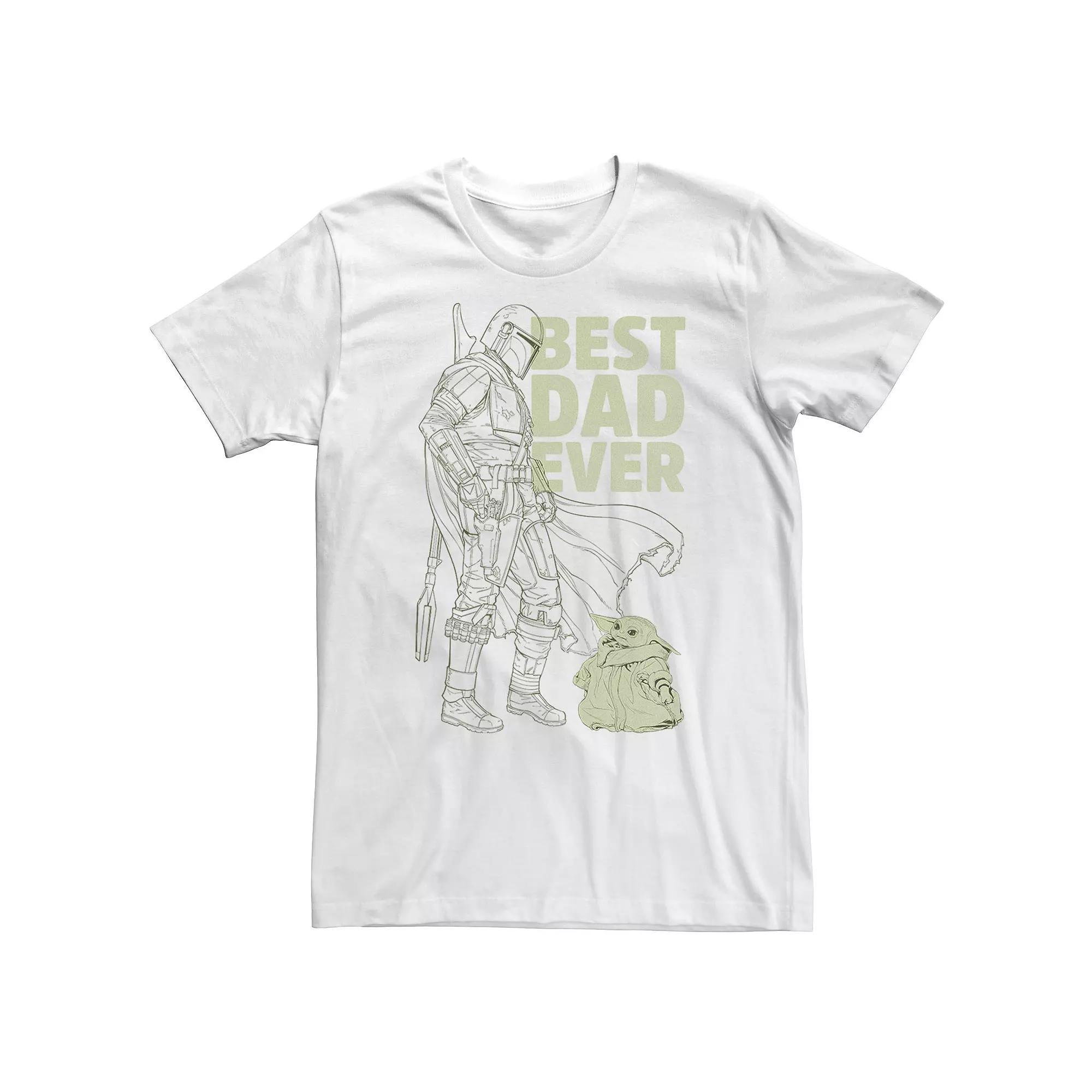 Big & Tall Star Wars: The Mandalorian "Best Dad Ever" Line Art Portrait Tee, Men's,  Product Image