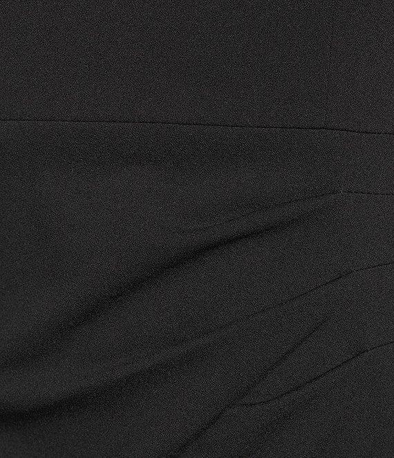 Alex Evenings Crepe Embellished Boat Neck Short Sleeve Ruffle Cascade A-Line Gown Product Image