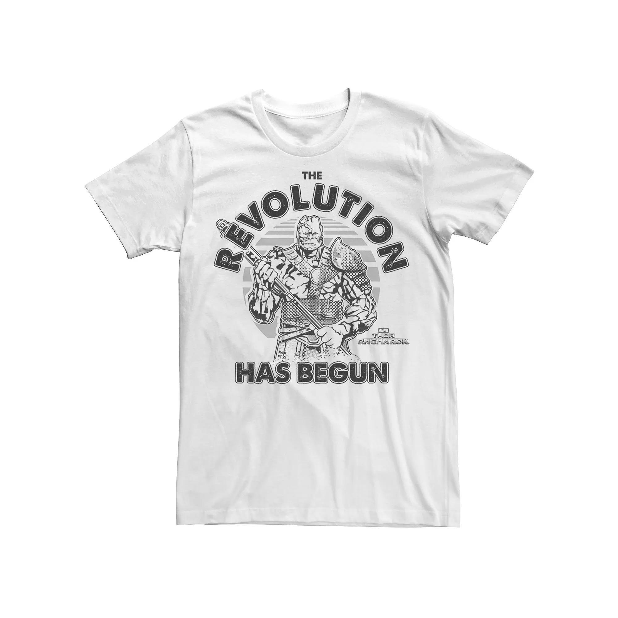 Men's Marvel Thor Ragnarok Korg Revolution Begins Grey Out Tee,  Product Image