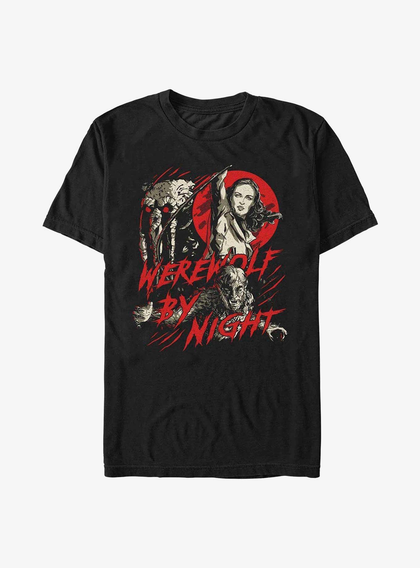 Marvel Studios' Special Presentation: Werewolf By Night Blood Moon Man-Thing, Elsa Bloodstone, and Jack Russell T-Shirt Product Image