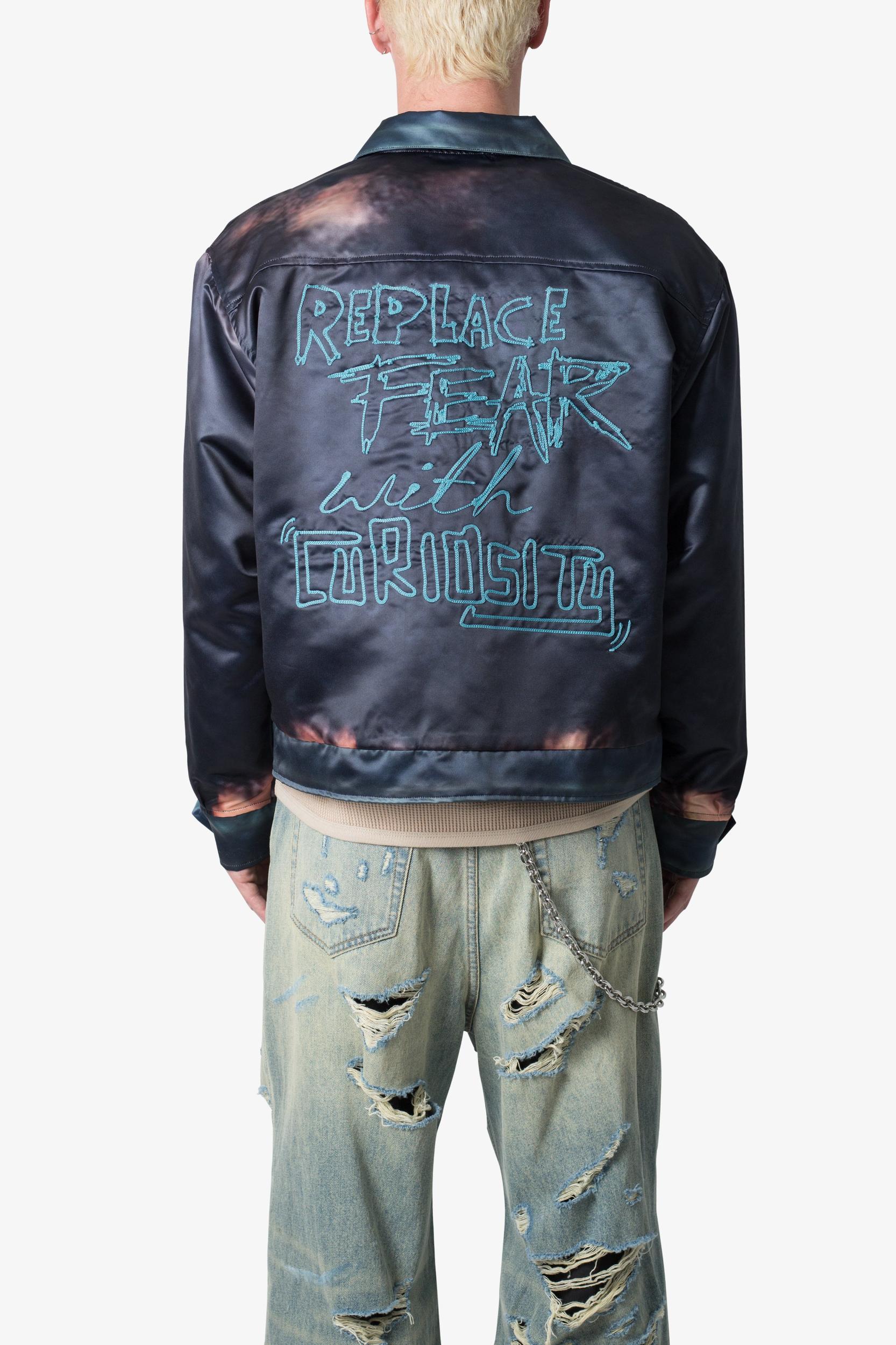 Satin Bomber Jacket - Washed Black Product Image