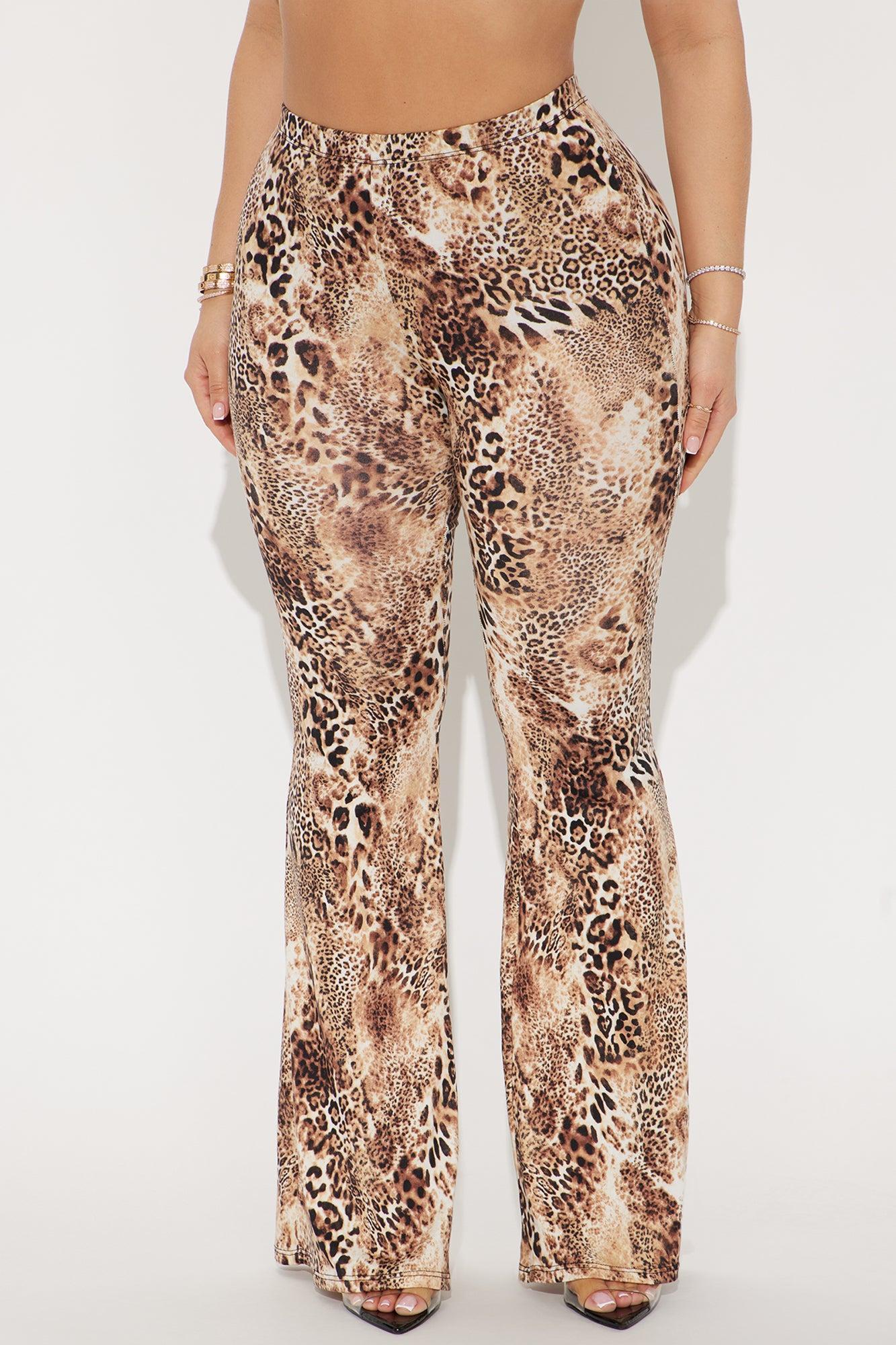Take It Easy Leopard Flare Pant - Brown/combo Product Image