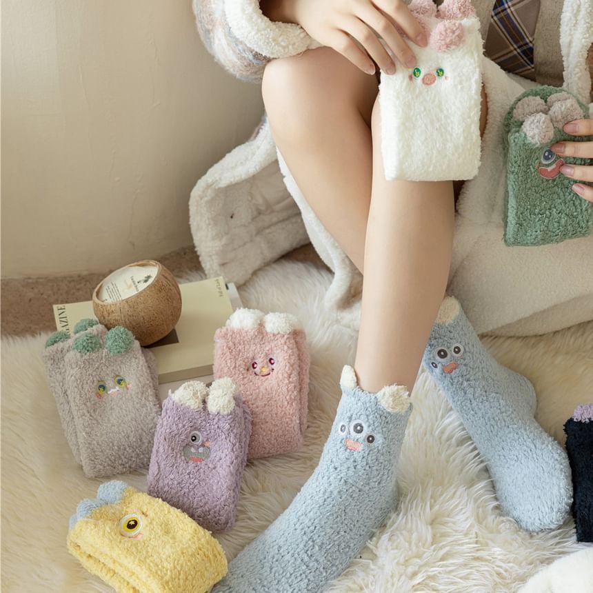 Cartoon Embroidered Fleece Socks Product Image