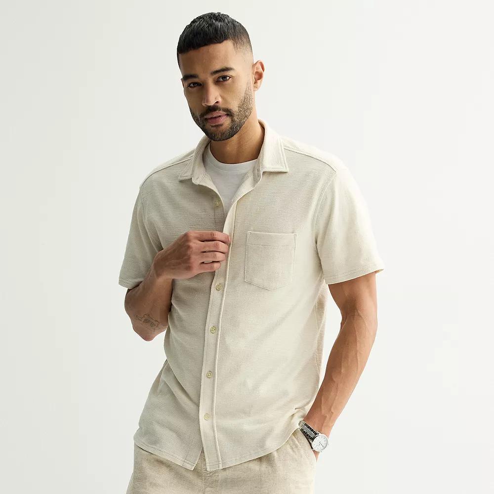 Men's Sonoma Goods For Life® Textured Button Front Knit Shirt,  Product Image