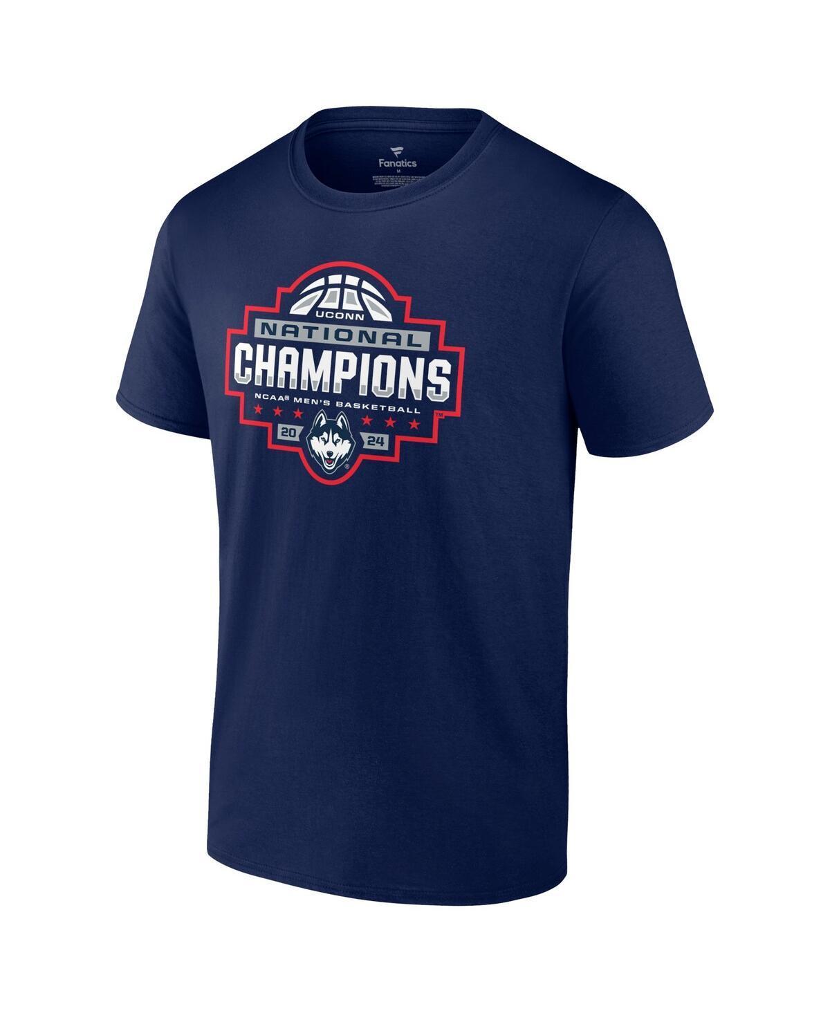 Fanatics Authentic Mens Navy Uconn Huskies 2024 Ncaa Mens Basketball National Champions Logo T-shirt Product Image