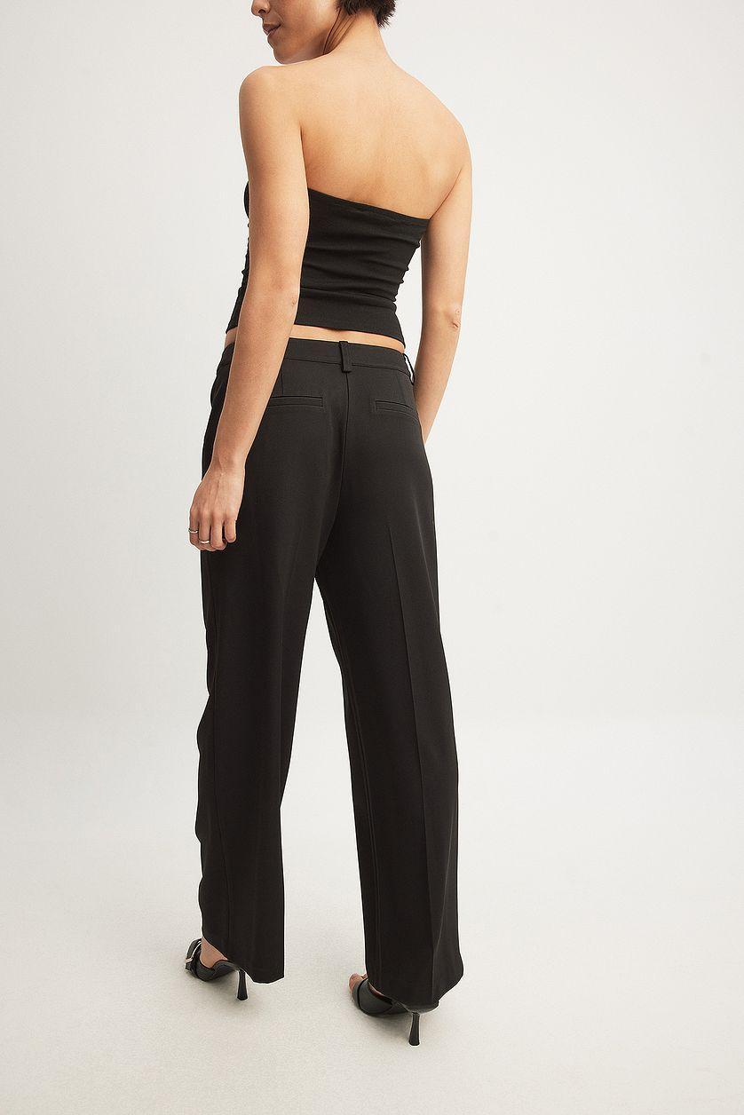 Straight Low Waist Suit Pants Product Image