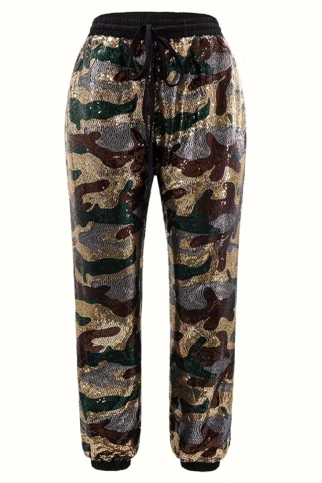 Camo Sequin Jogger Product Image