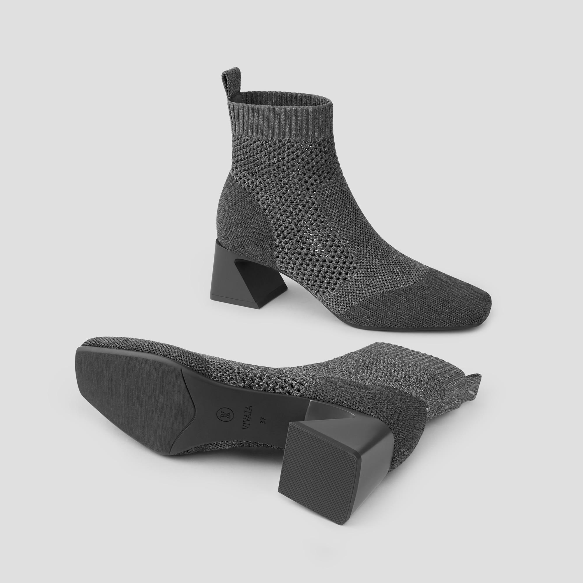 Square-Toe Perforated Heeled Boots (Melissa) Product Image