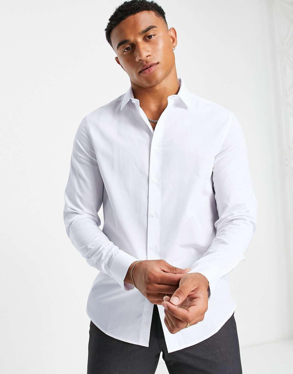 ASOS DESIGN regular fit shirt in white Product Image