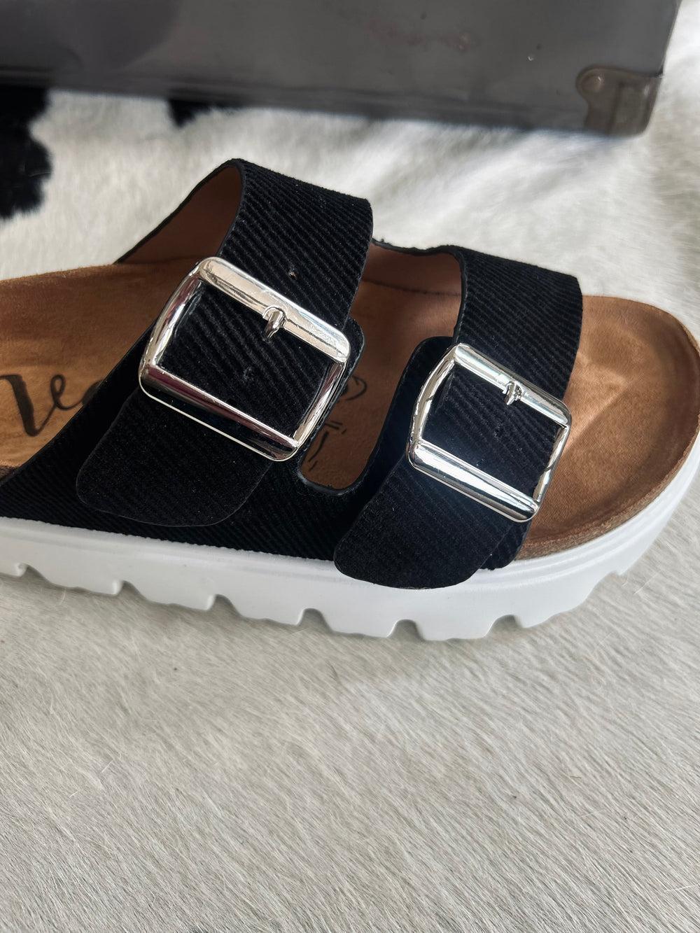 Jazmin Black Platform Sandals Product Image