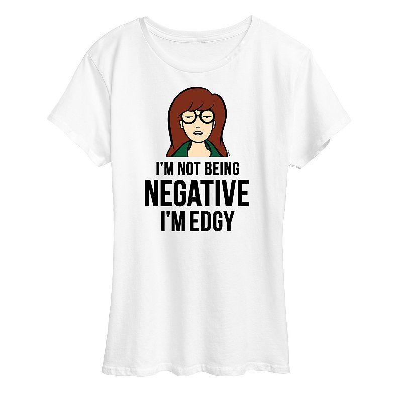 Women's Daria Not Negative Edgy Graphic Tee, Girl's, Size: XXL, Grey Gray Product Image