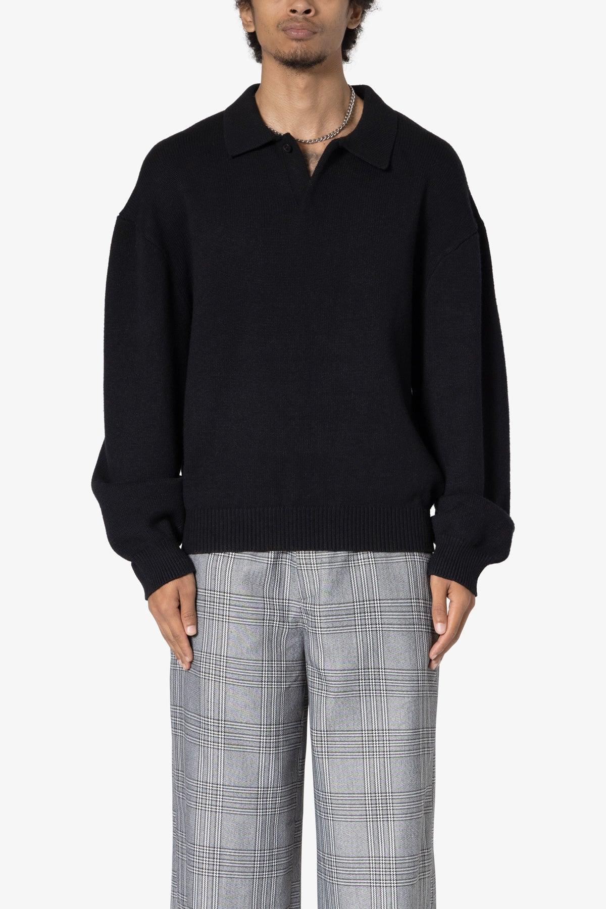 Collared Sweater - Black Product Image