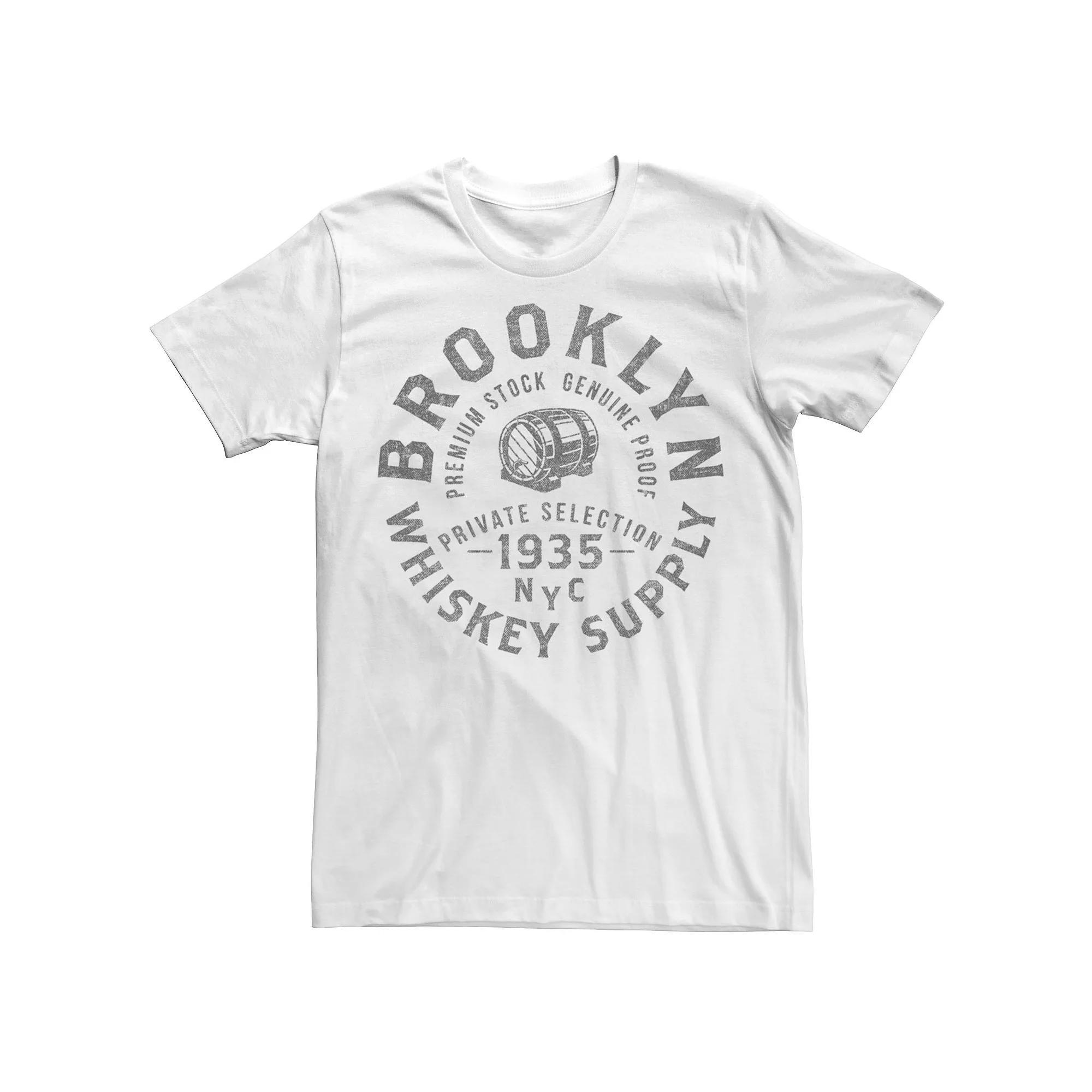 Men's Brooklyn Whiskey Supply Premium Stock Genuine Label Tee, Size: Small, White Product Image