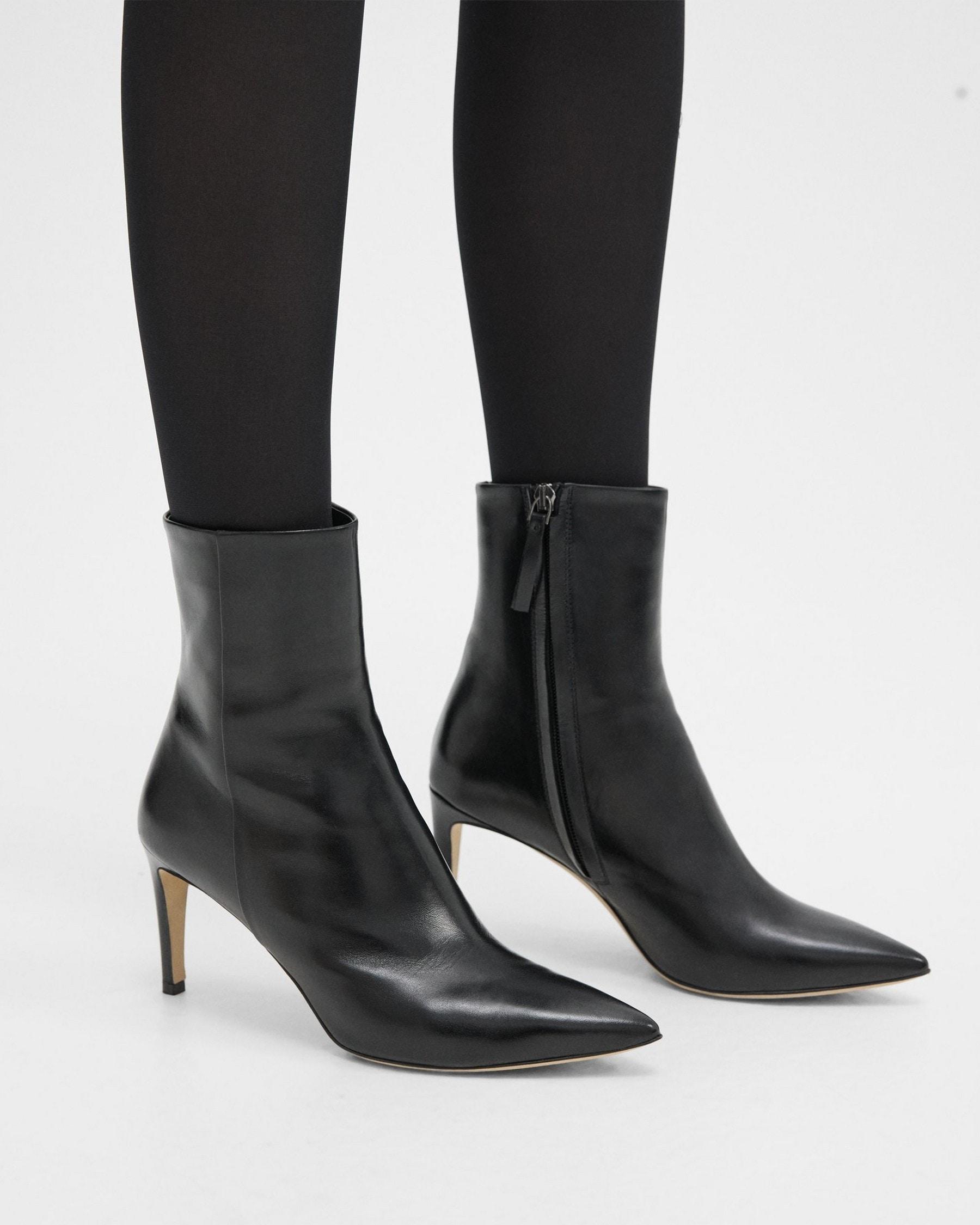 Heel Bootie in Leather Product Image