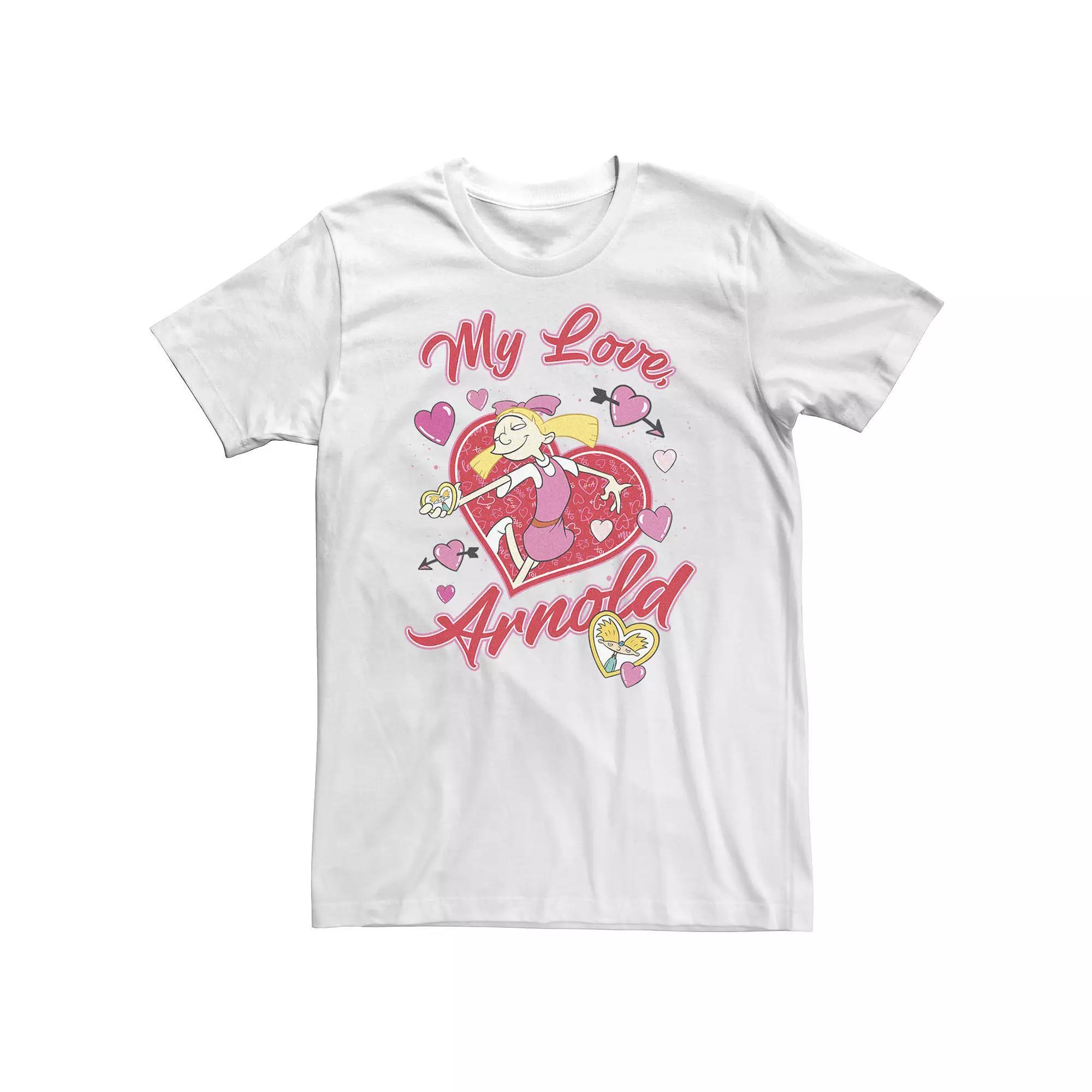 Big & Tall Hey Arnold My Love Arnold Helga Valentine Theme Tee, Men's, Size: 4XL, White Product Image