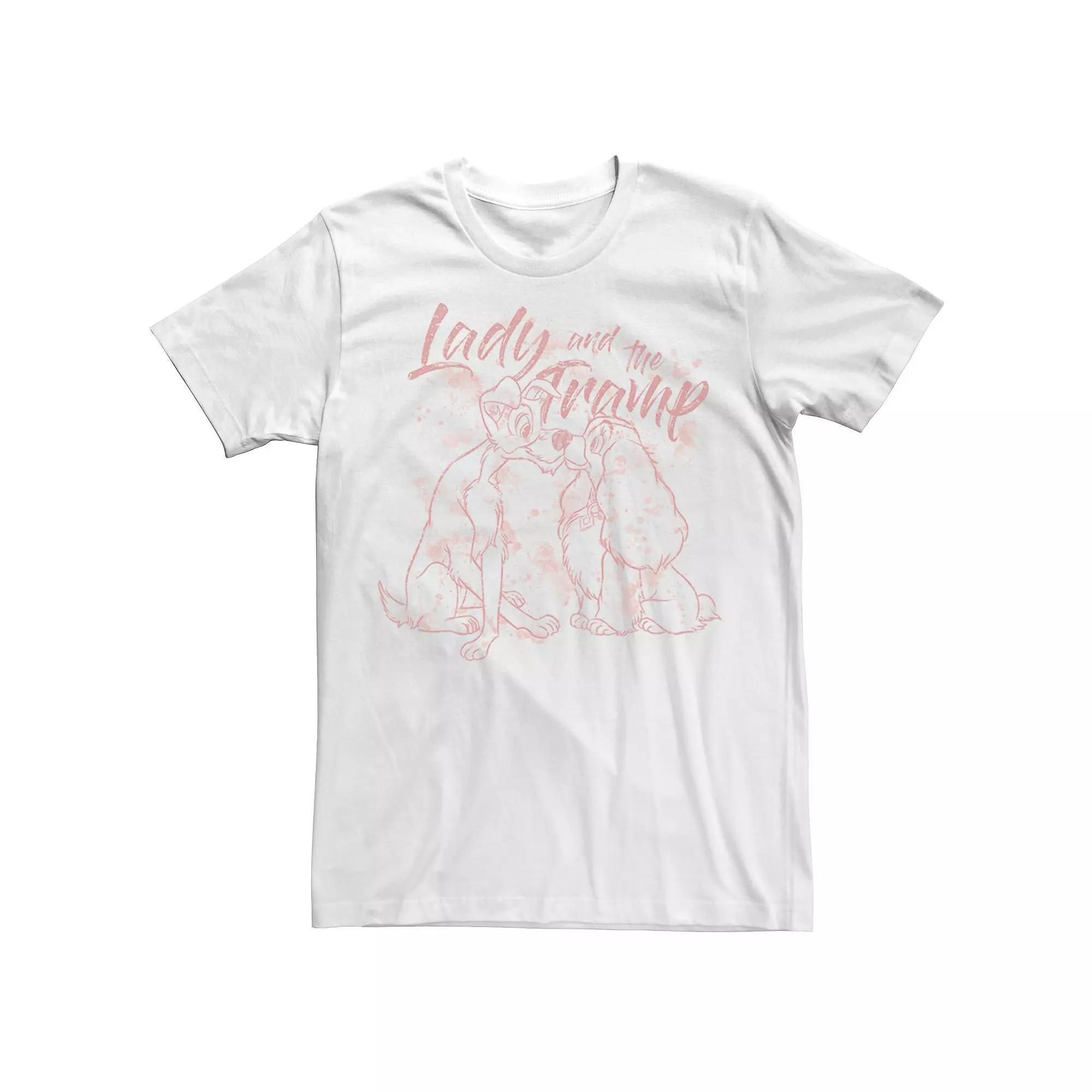 Disney's Lady And The Tramp Splatter Outline Men's Tee,  Product Image